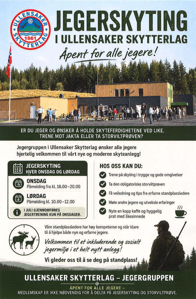 Vi har god kapasitet på jegertreningene