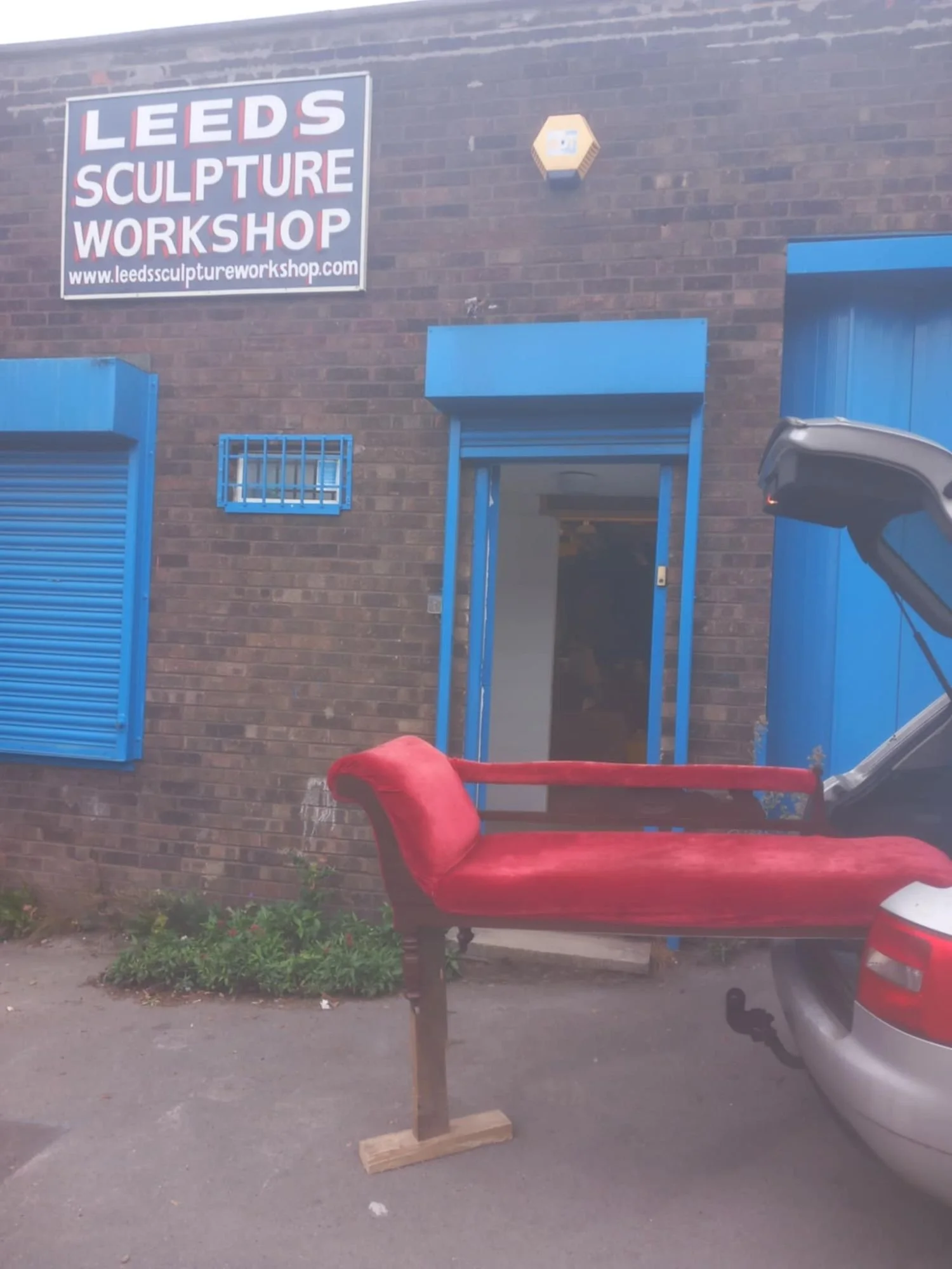 Chaise arriving at workshop.jpg