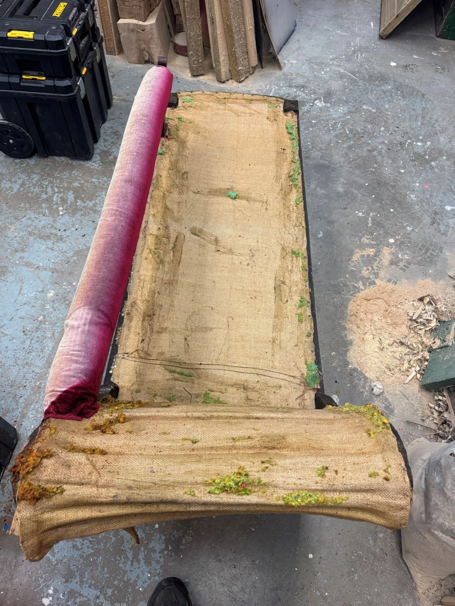 Fabric stripped from Chaise.JPG