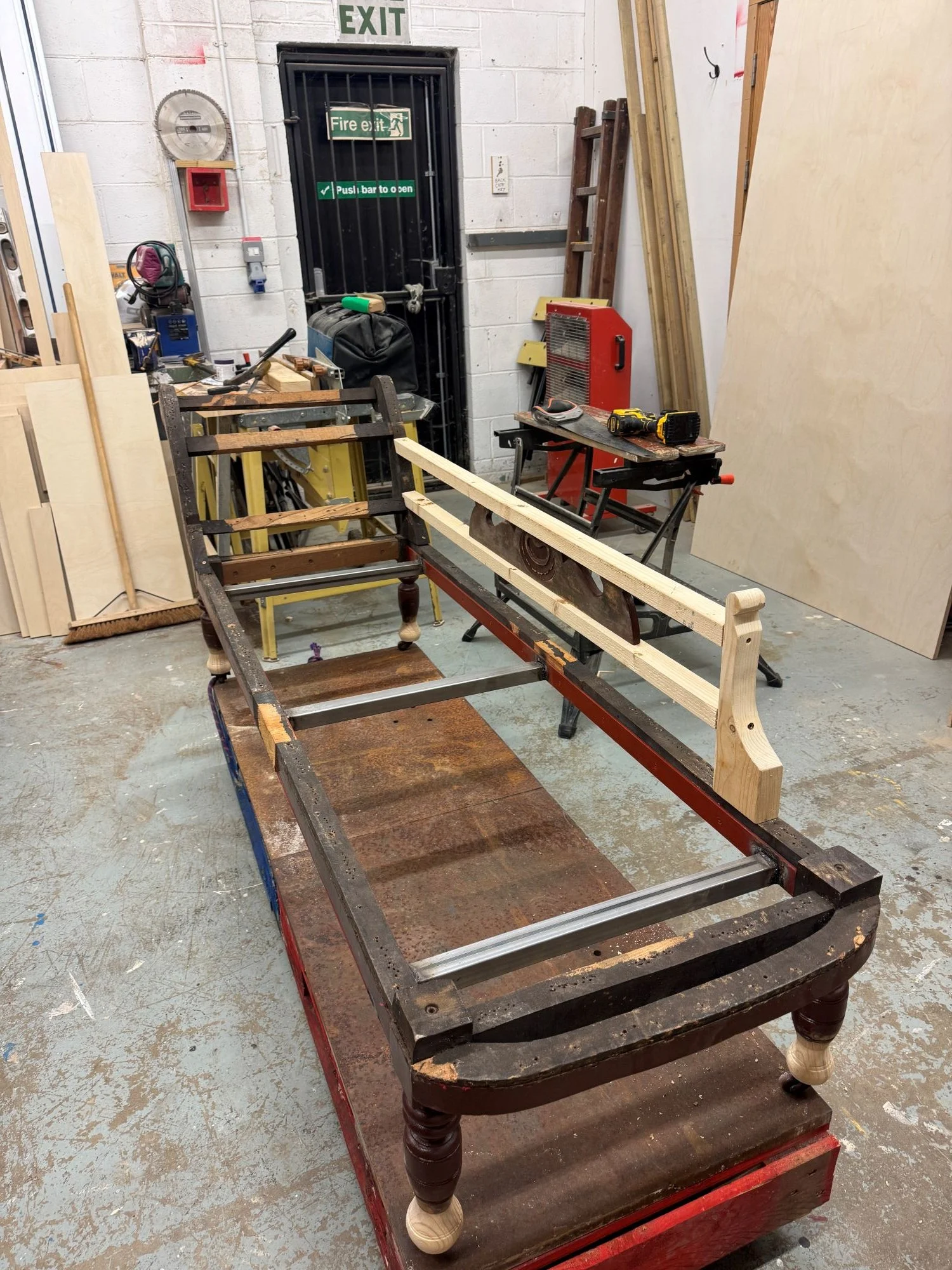 New arm built for chaise.JPG