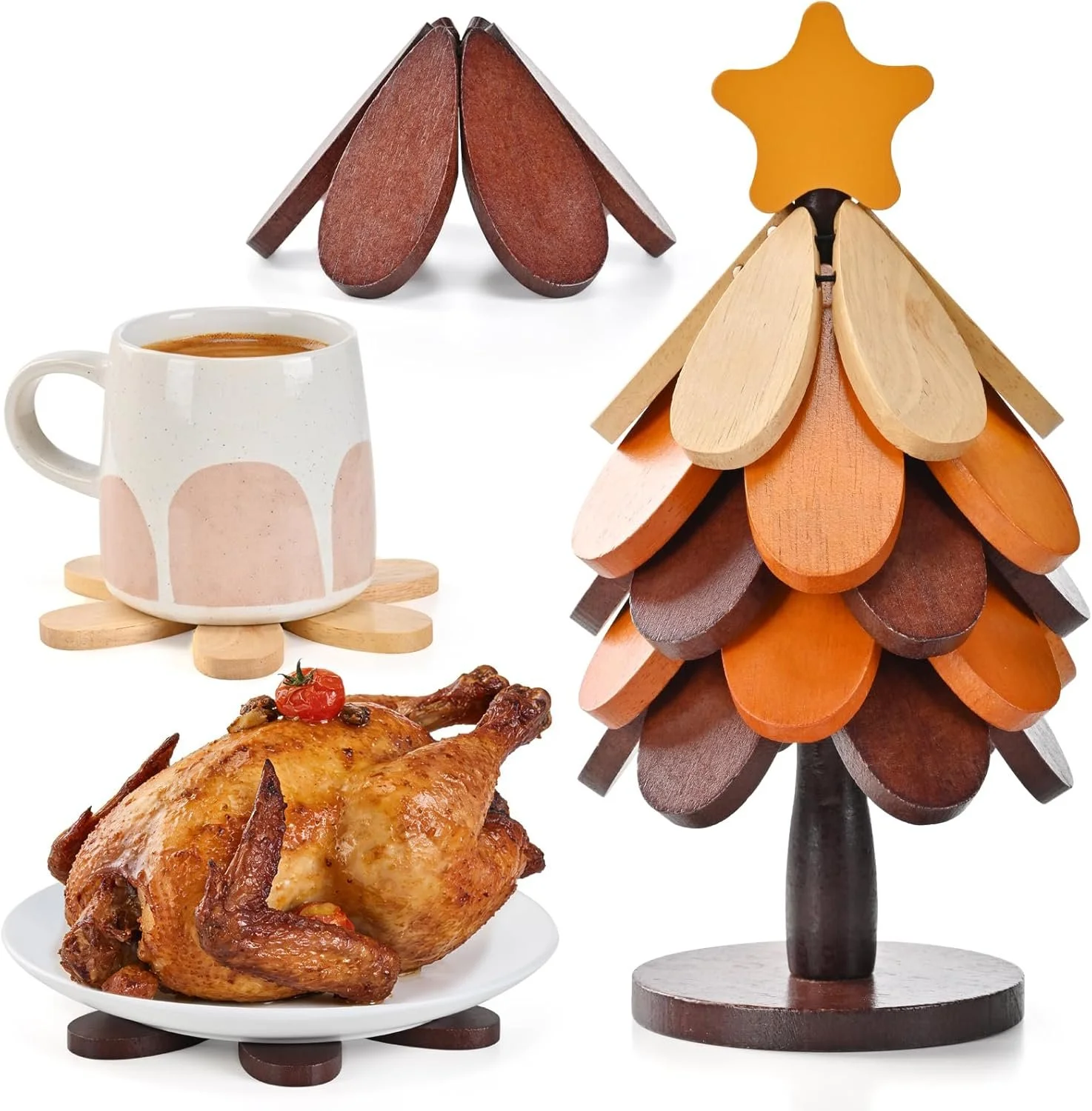 57% off Wooden Trivet Set