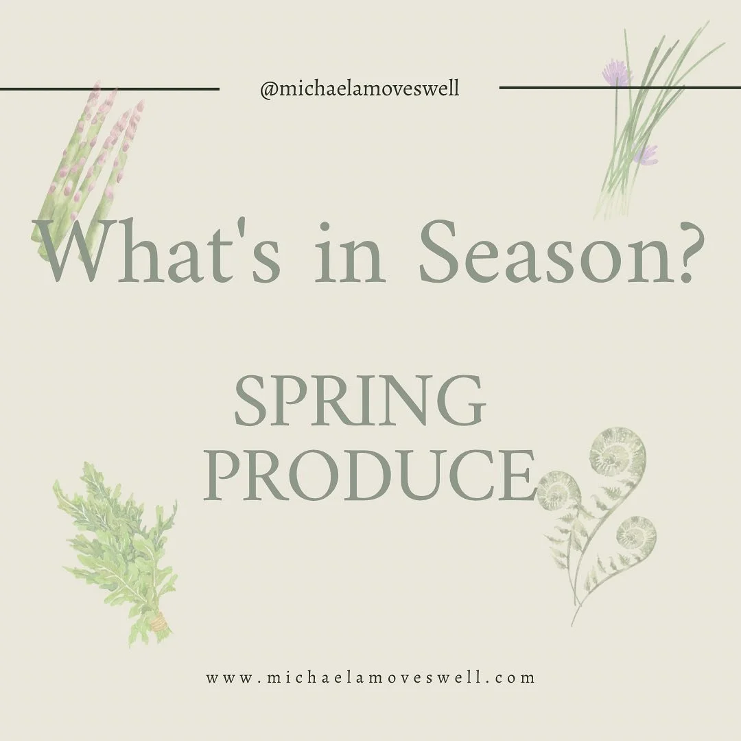 Spring seasonal produce guide 🌱⁣
⁣
Seasonal shopping perks✨⁣
▫️Better taste⁣
▫️More nutrient dense⁣
▫️Supports local farmers⁣
▫️Reduces resources needed for food transportation⁣
⁣
Spring is all about fresh, light and cleansing flavors. You&rsquo;ll 