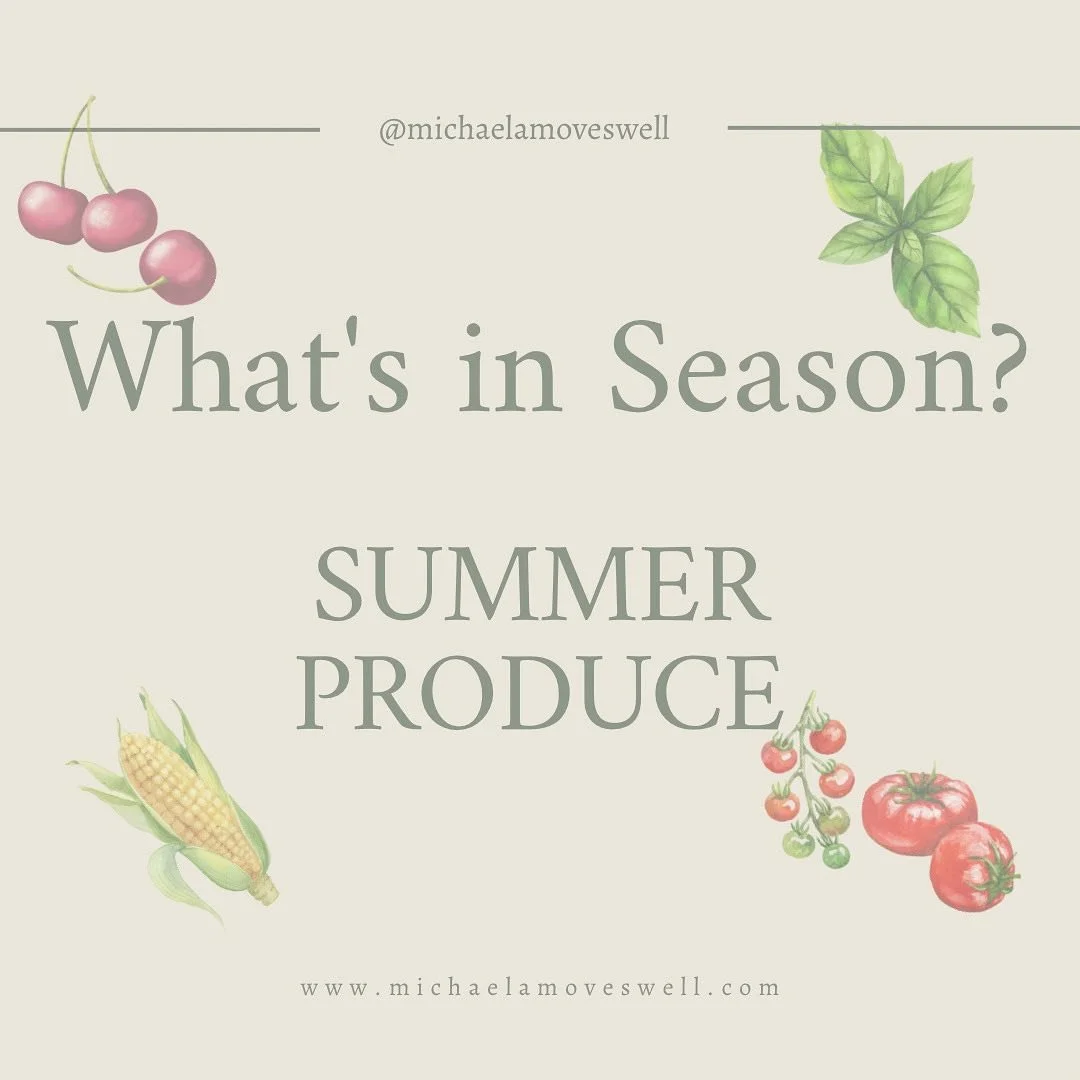 Sumer might feel like it&rsquo;s slipping through our fingers right now, but we are at PEAK ABUNDANCE with summer produce. This is my favorite time of year, cherries, tomatoes, basil, raspberries, melons 🤤⁣
⁣
Seasonal shopping perks✨⁣
▫️Better taste
