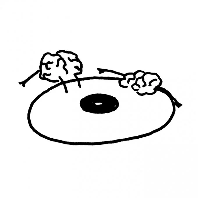 Drawing of a bagel with cream cheese and two pieces of smoked salmon on top