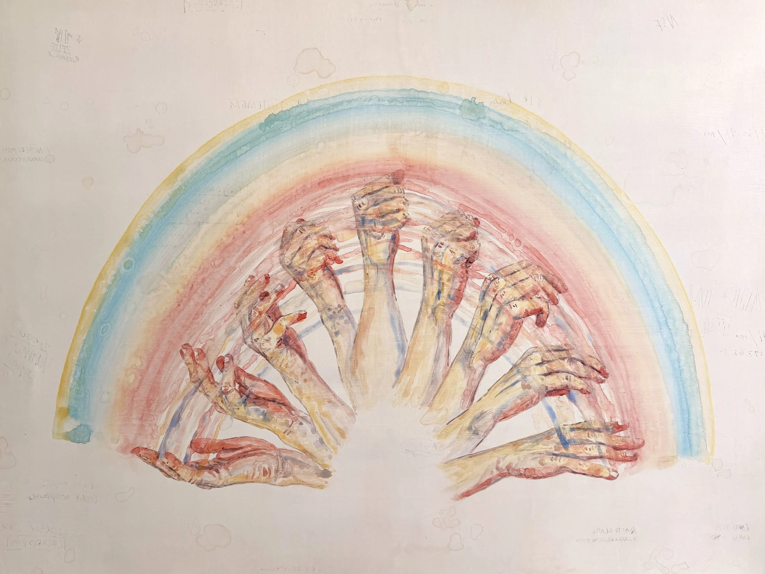 Paying It Forward, Watercolor on Clay Board, 2026