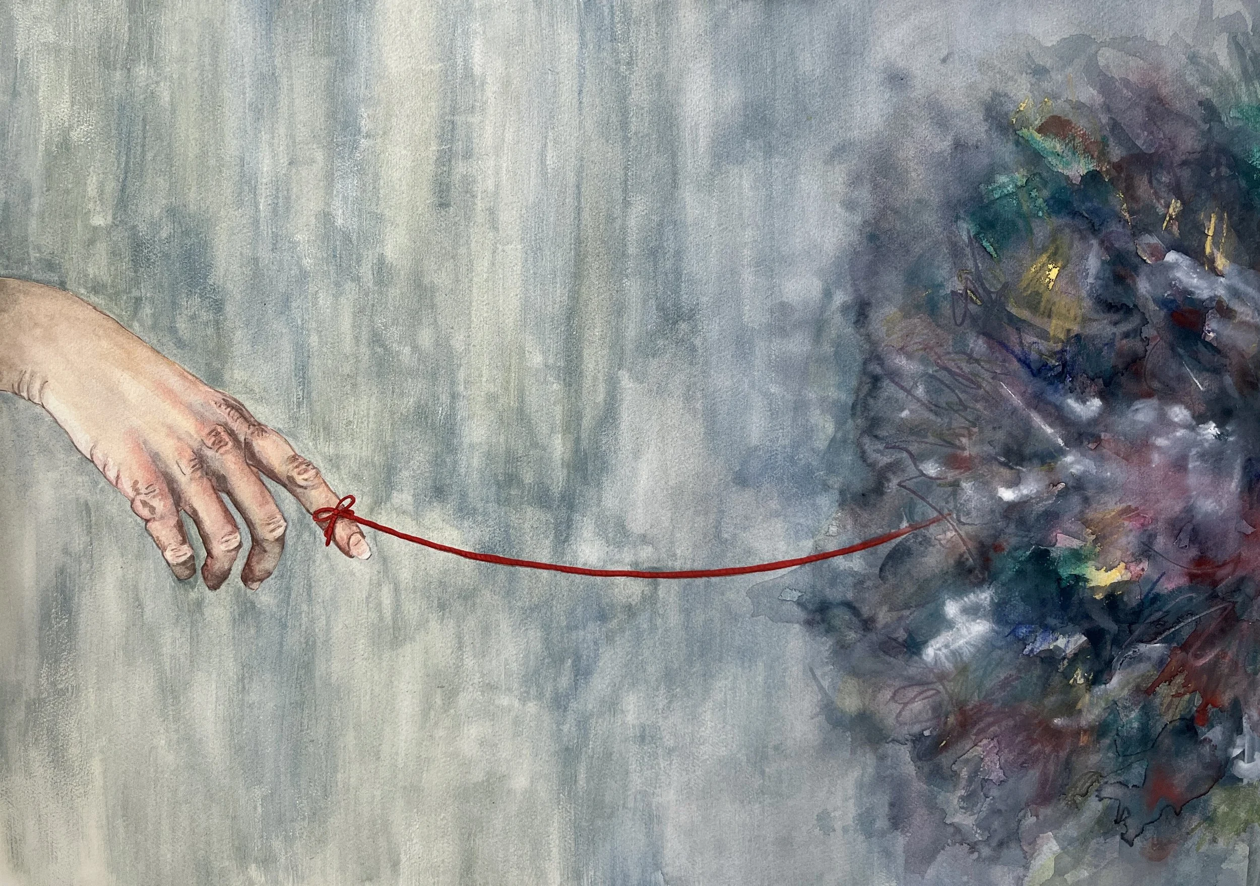 Grief - mock up, Watercolor on Paper, 2025