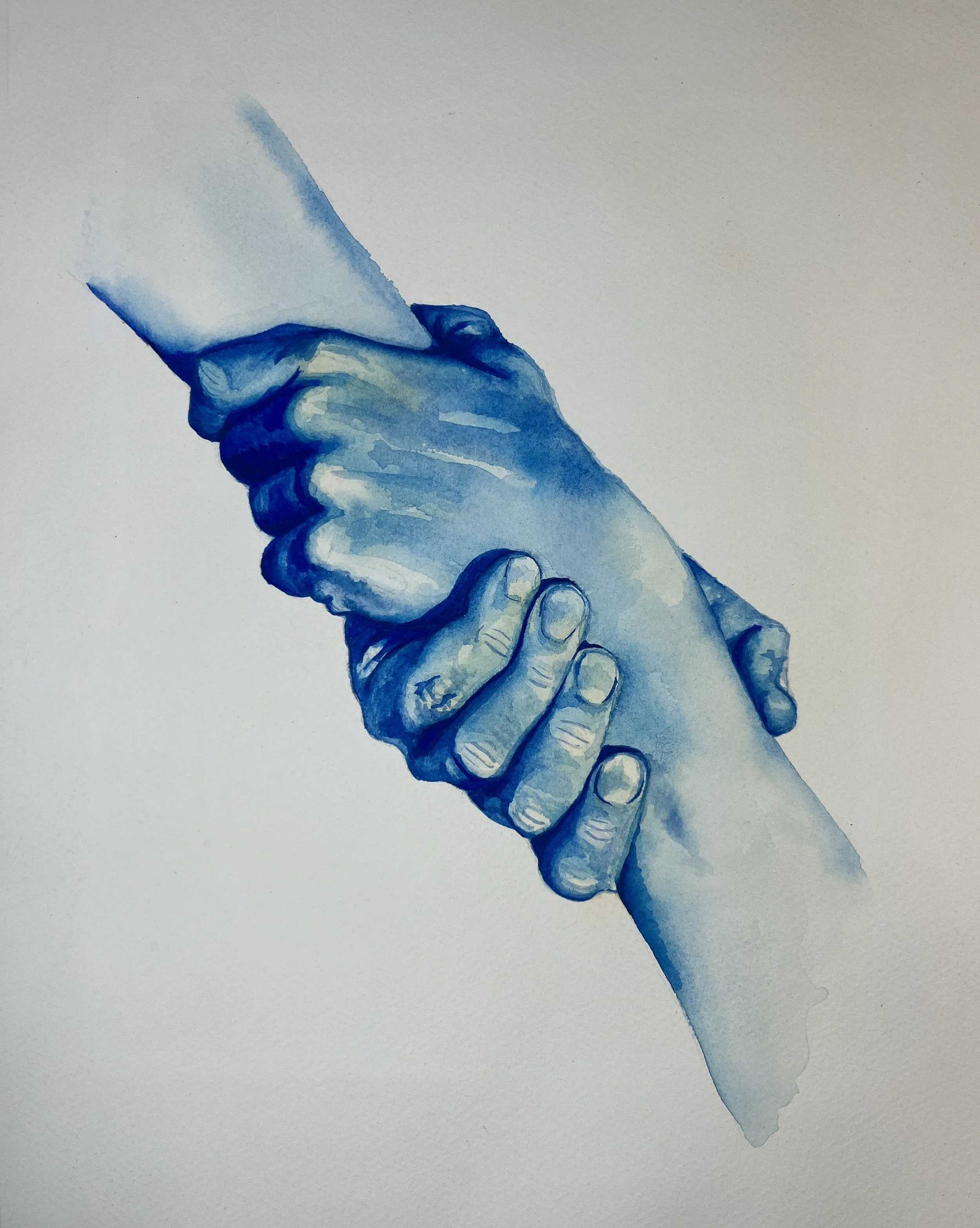 A Helping Hand, Watercolor on Paper, 2026