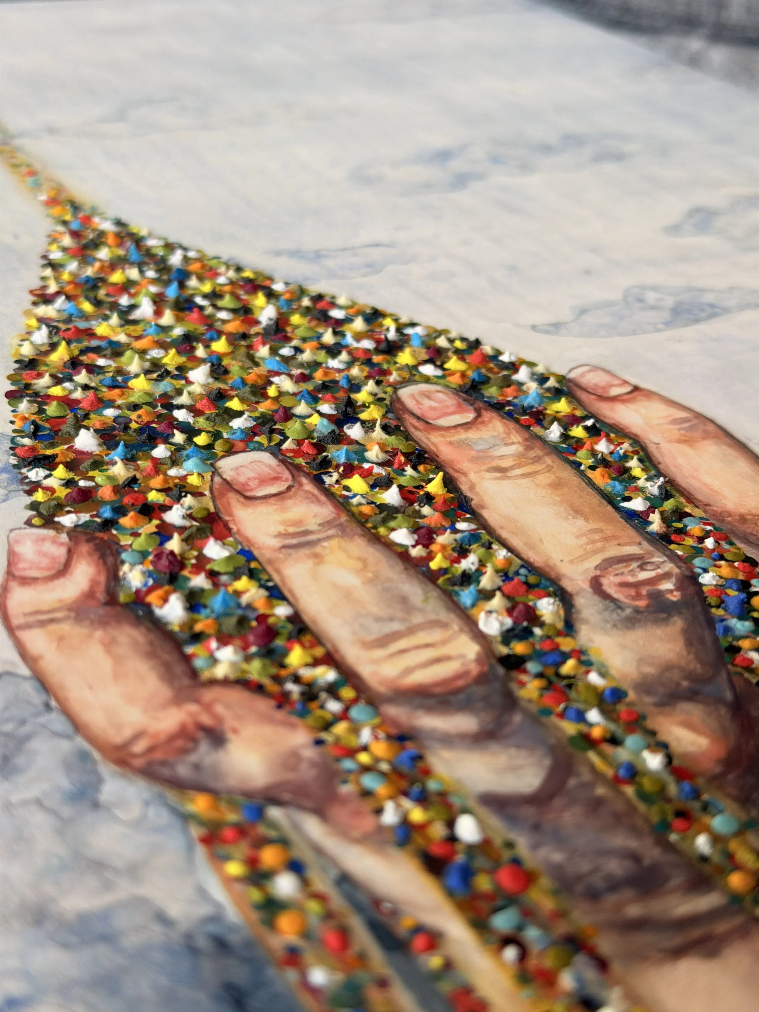 Close up: Time, Watercolor on Clay Board, 2026