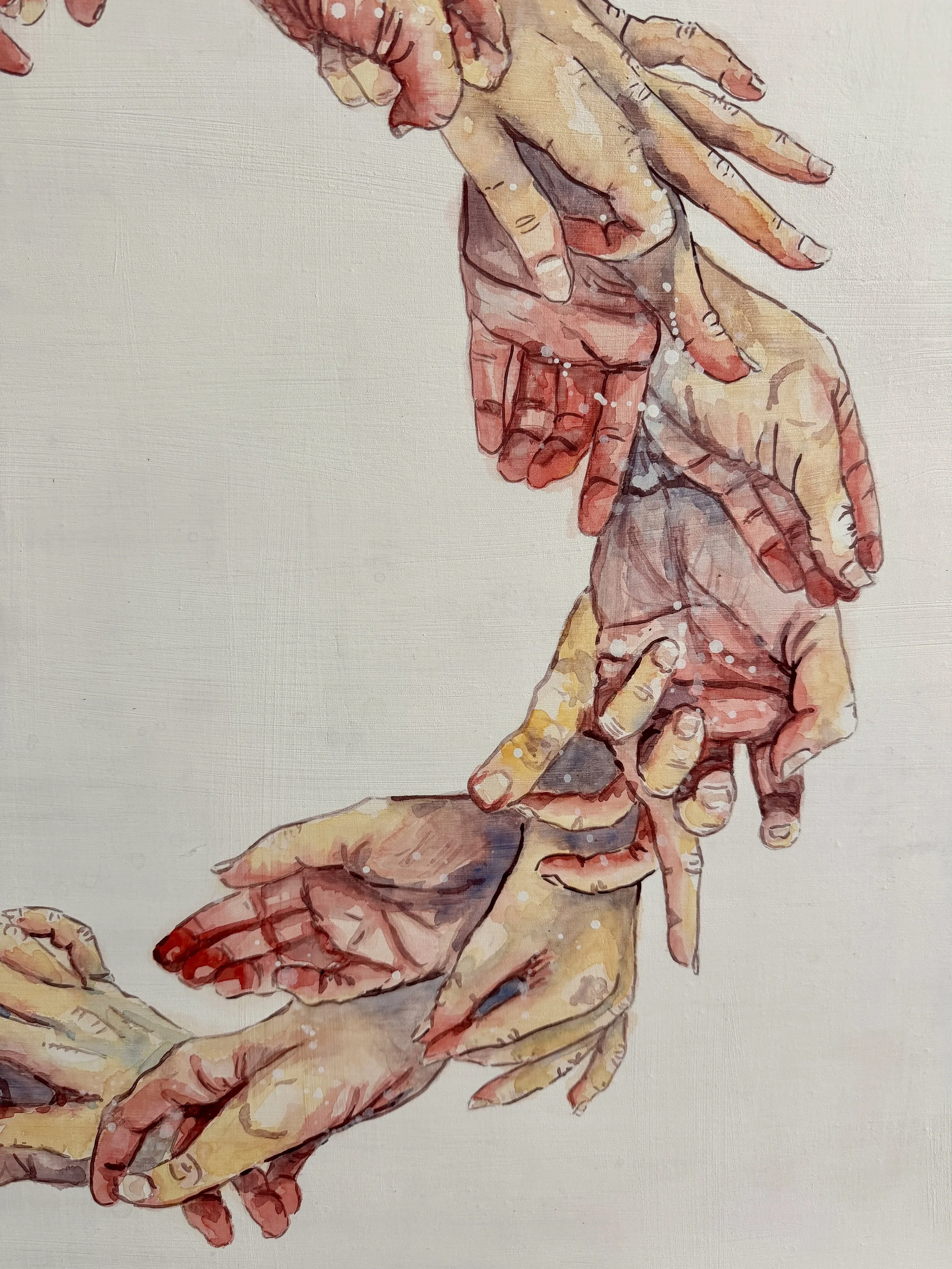 Close up: Overthinking, Watercolor on Panel, 2026