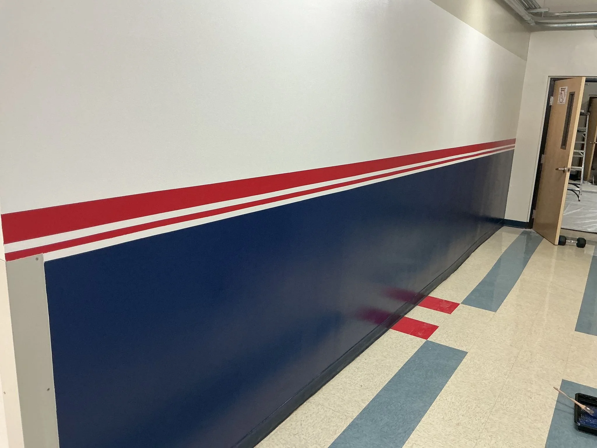 Painted School Hallway
