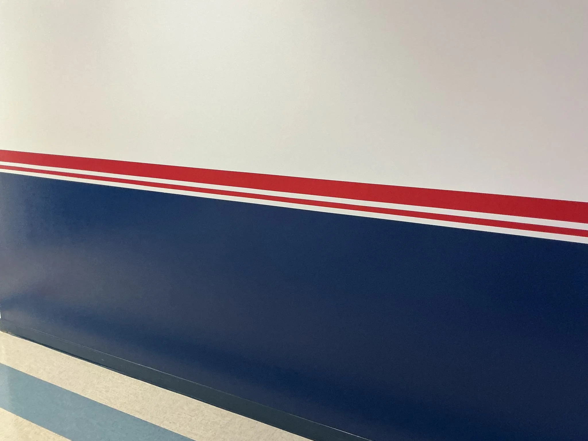 Painted School Hallway