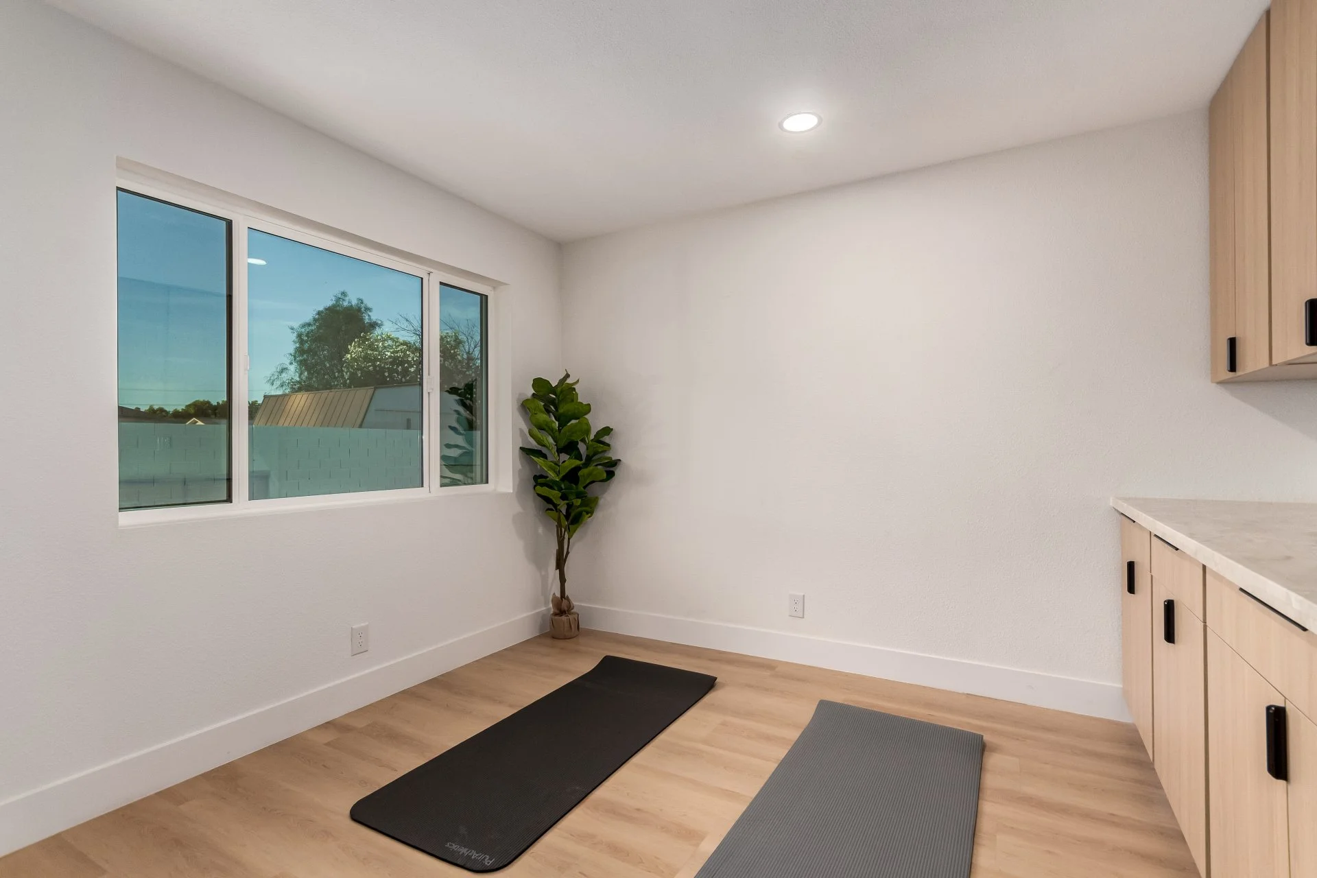 Private Office/Workout Space off Primary Bedroom, Custom Cabinetry