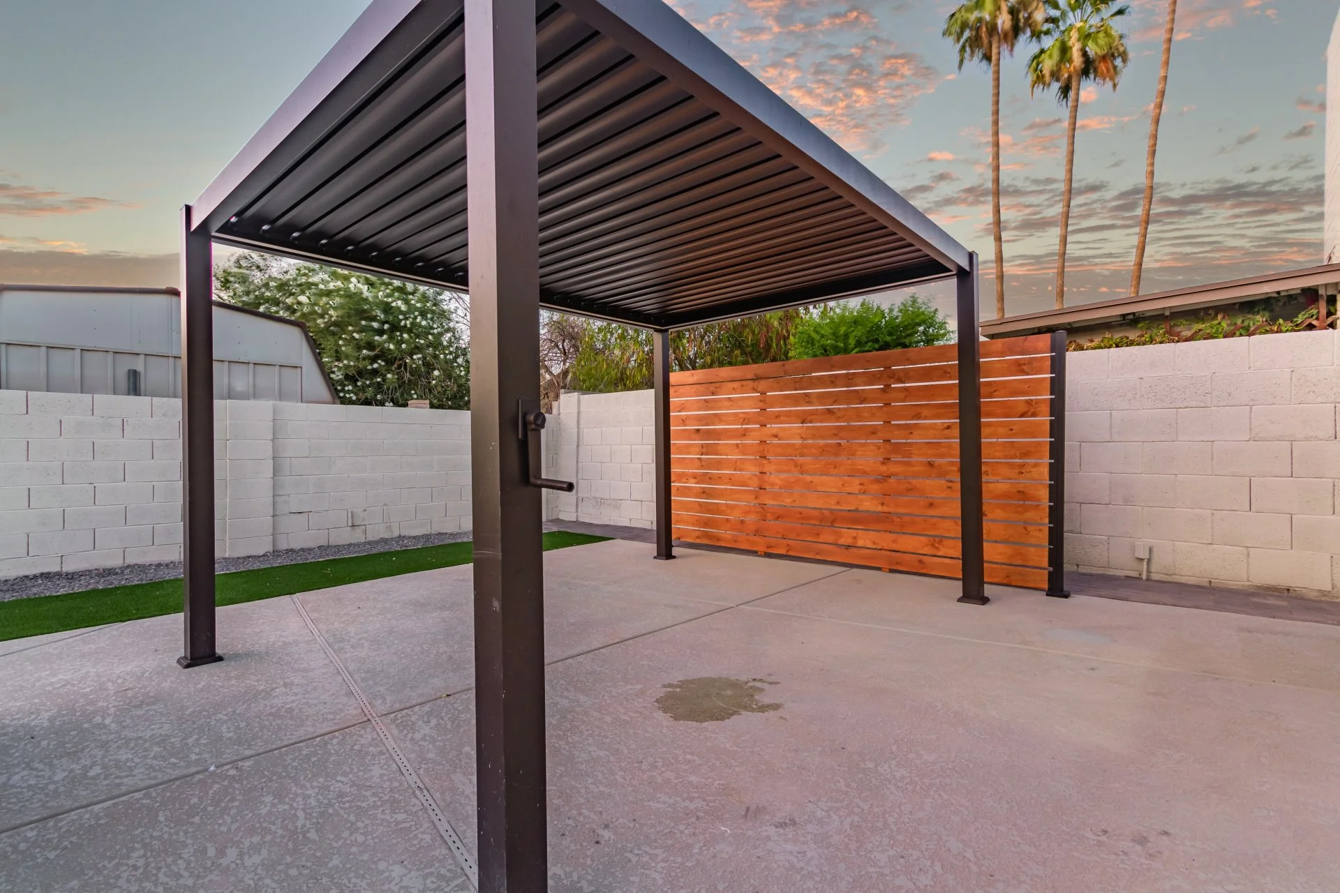 Pergola with Outdoor Deco Privacy Feature