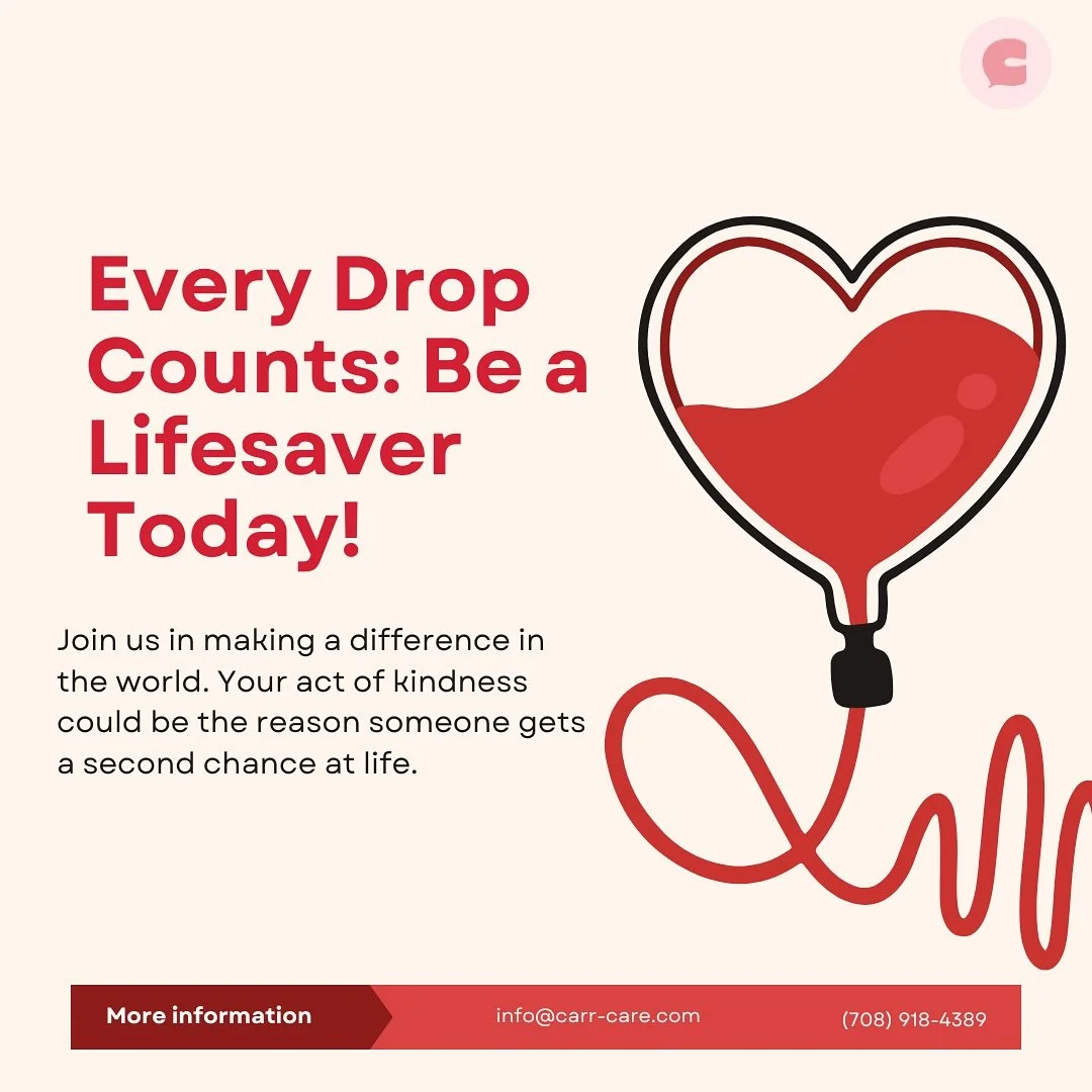 Blood donation in Chicago with CarrCARE Charity join our blood drive and save lives today.

Blood donation saves lives every single day, yet myths still deter many from giving. At CarrCARE Charity, we&rsquo;re breaking stigma, creating health equity,