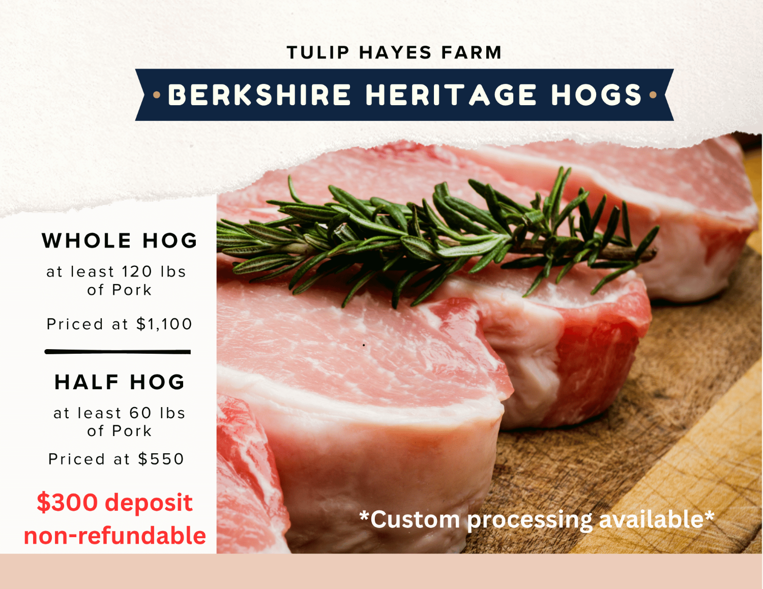 Whole or Half Hog Deposit