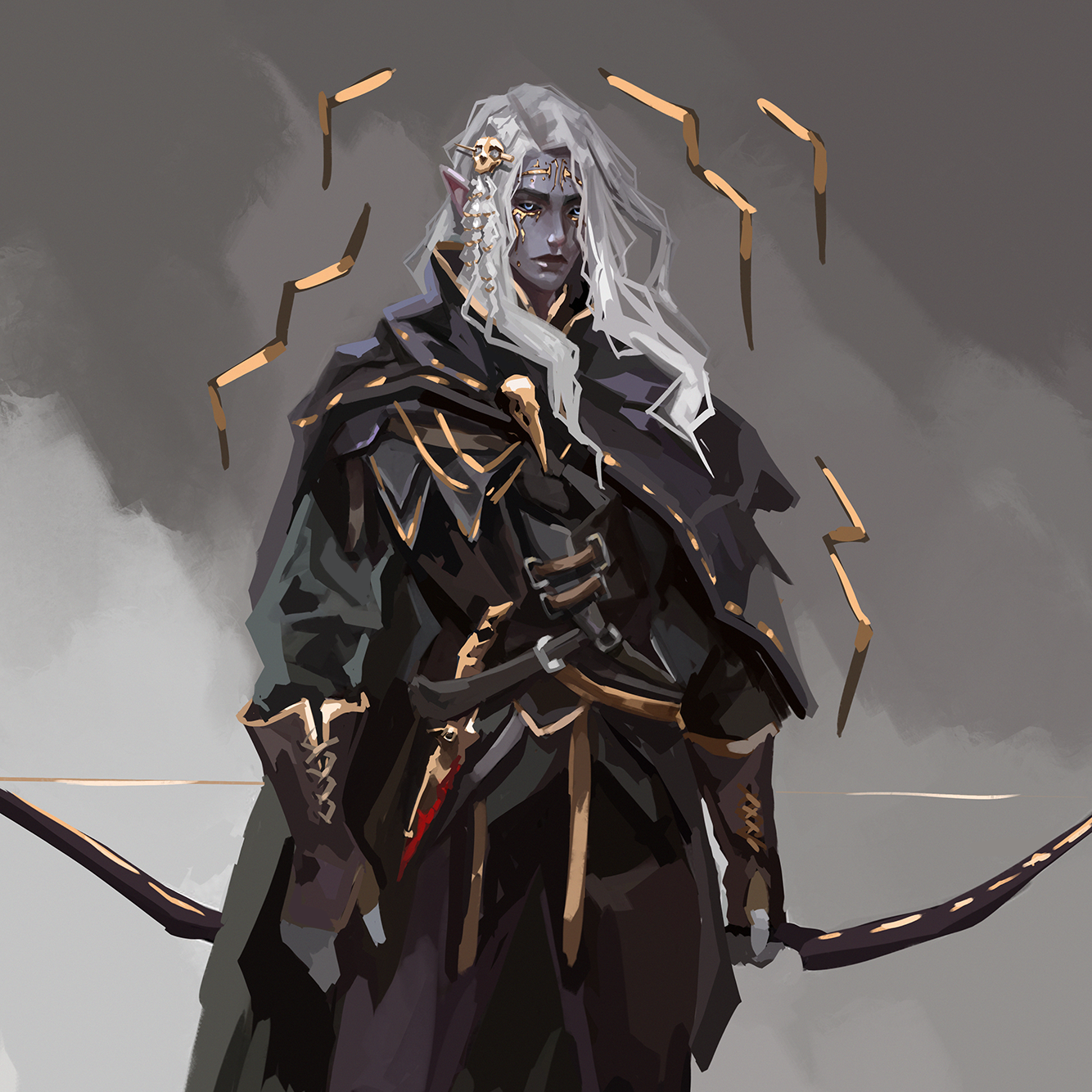 Poster with Drow with gold