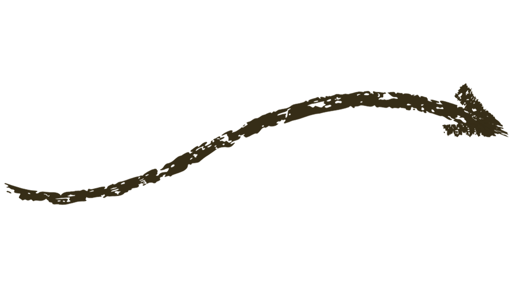 A brown, wavy arrow.