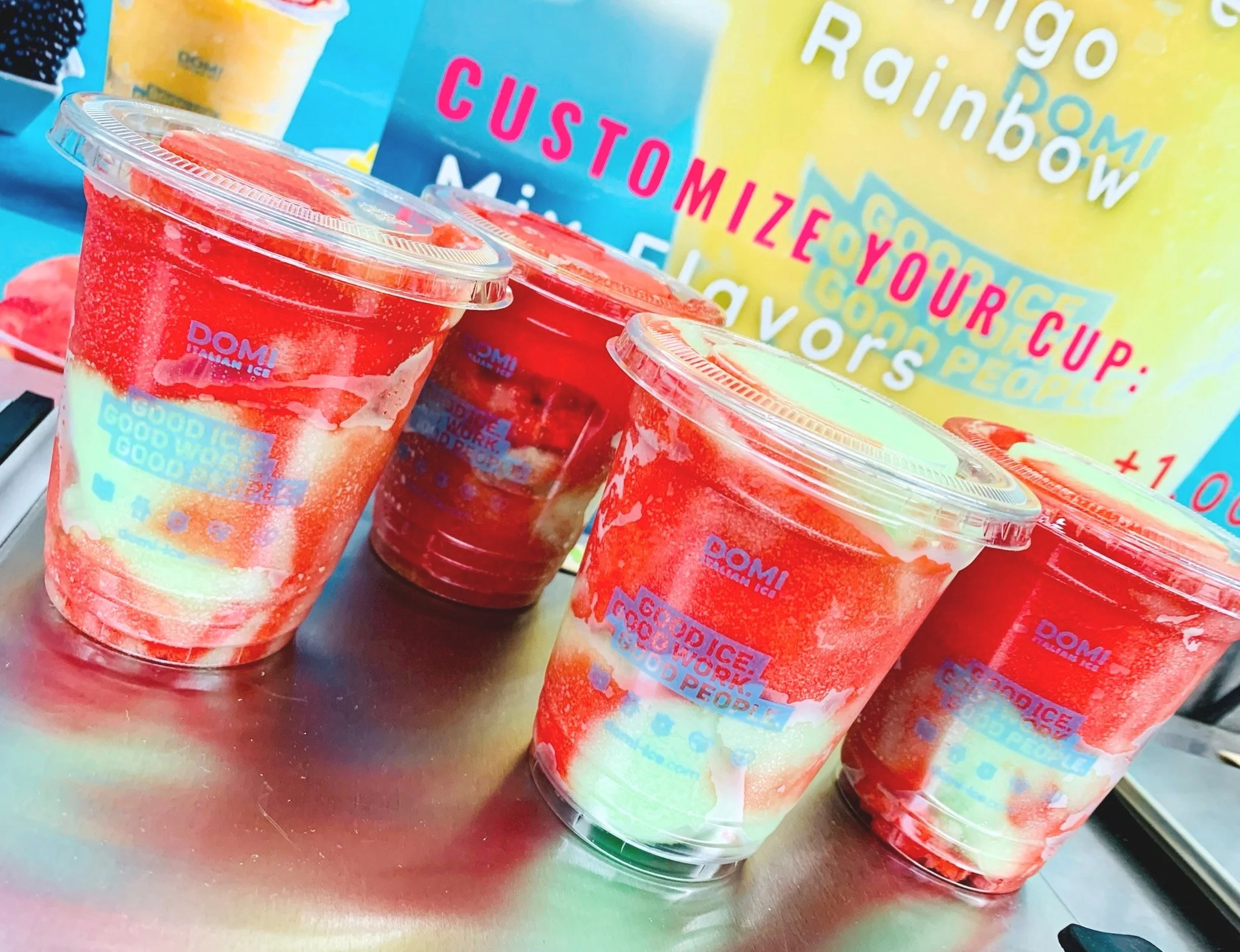 Domi Italian Ice cherry and green apple flavor