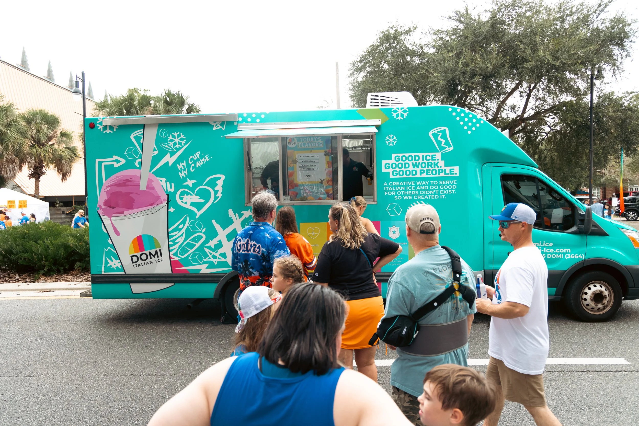 Kissimmee customers enjoying Italian Ice cream truck