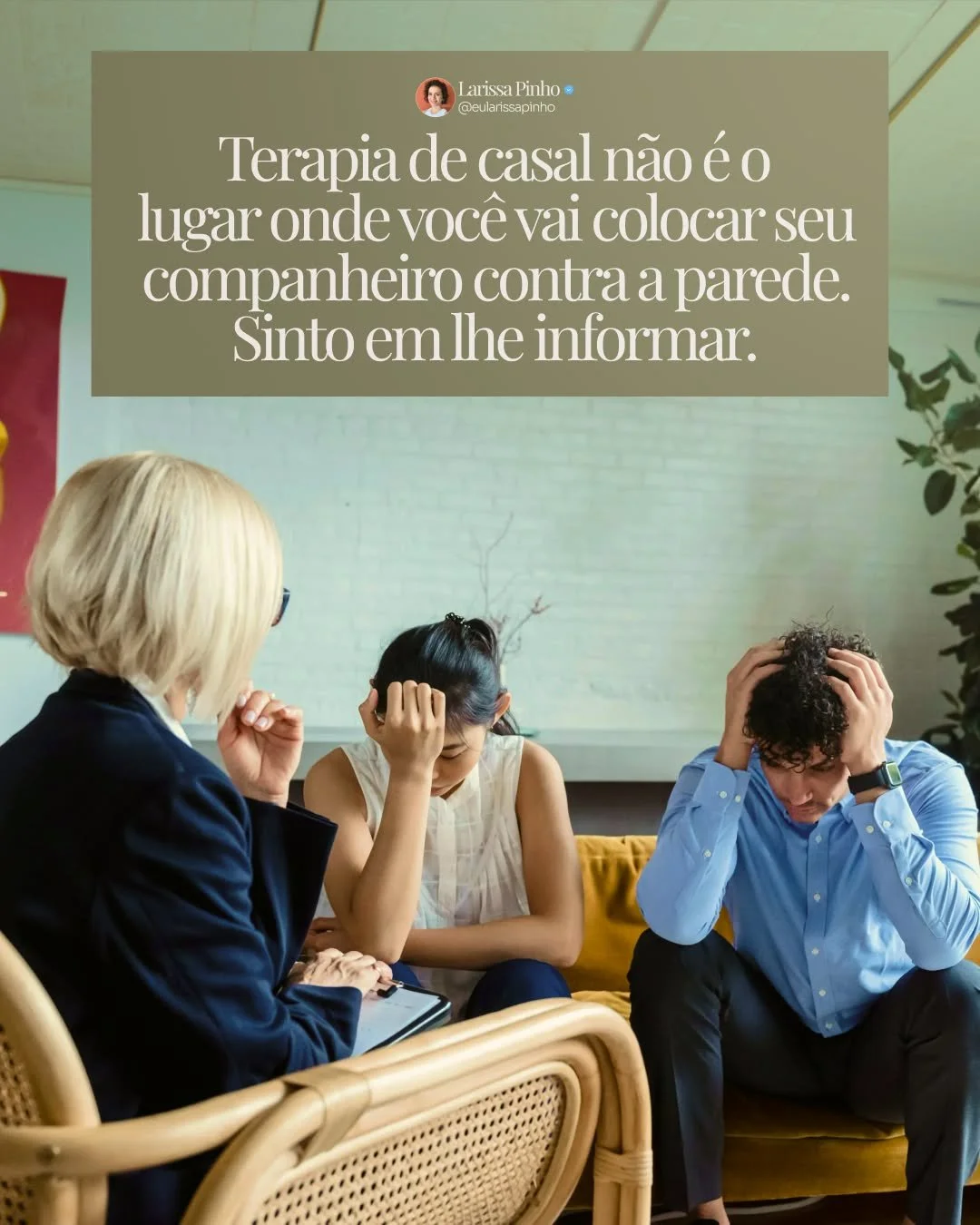 Terapia de casal n&atilde;o &eacute; um tribunal emocional.

Ela n&atilde;o existe para validar quem sofreu mais, quem cedeu mais ou quem &ldquo;ganhou&rdquo; a discuss&atilde;o.

Ela existe para ajudar o casal a enxergar a din&acirc;mica que foi con