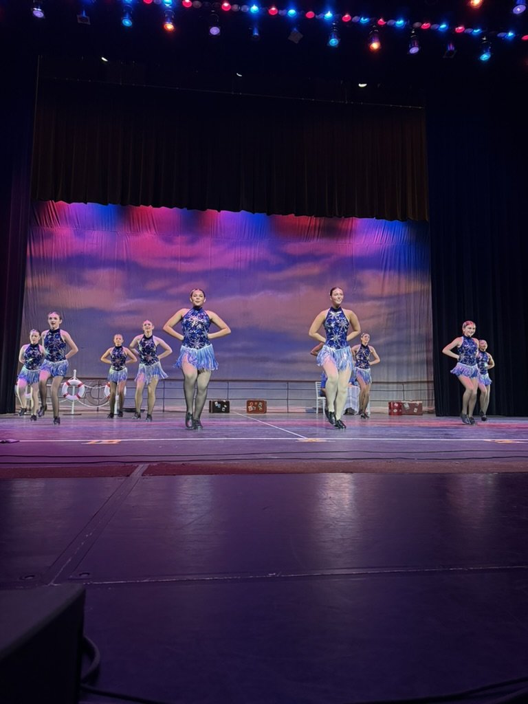 Tap dancers dancing at rehearsal