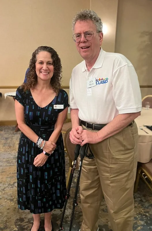 Realtor and Claremont Post Editor JoJo Treadwell and CLASP Board President Jack Mills at the September Business Over Breakfast meeting of the Claremont Chamber of Commerce.