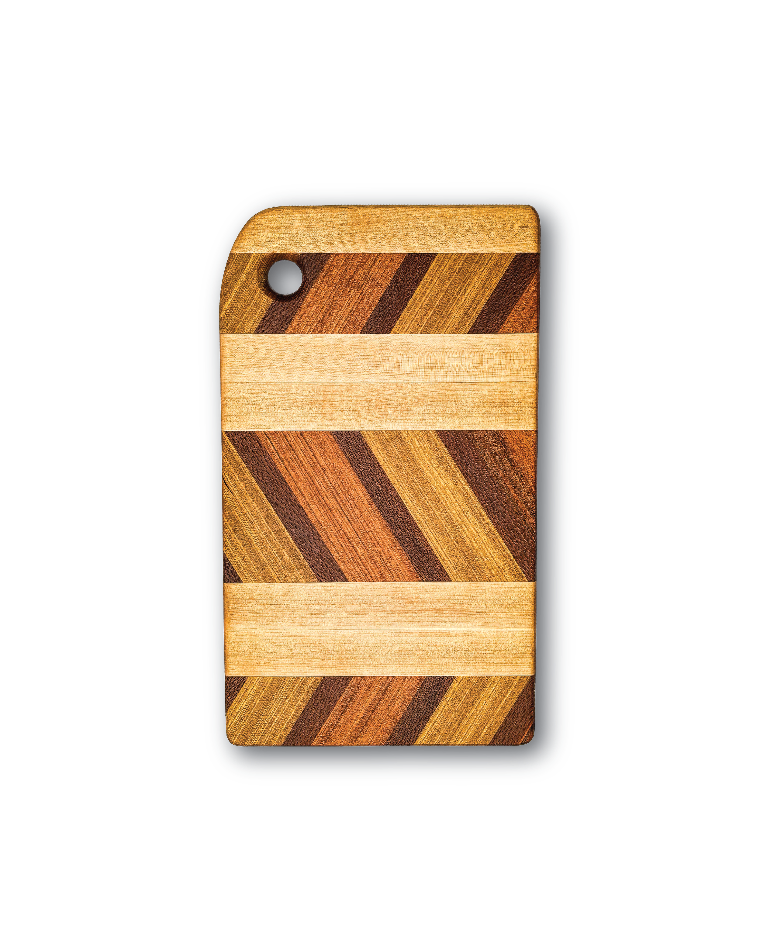 Edge-grain, exotic hardwood cutting board