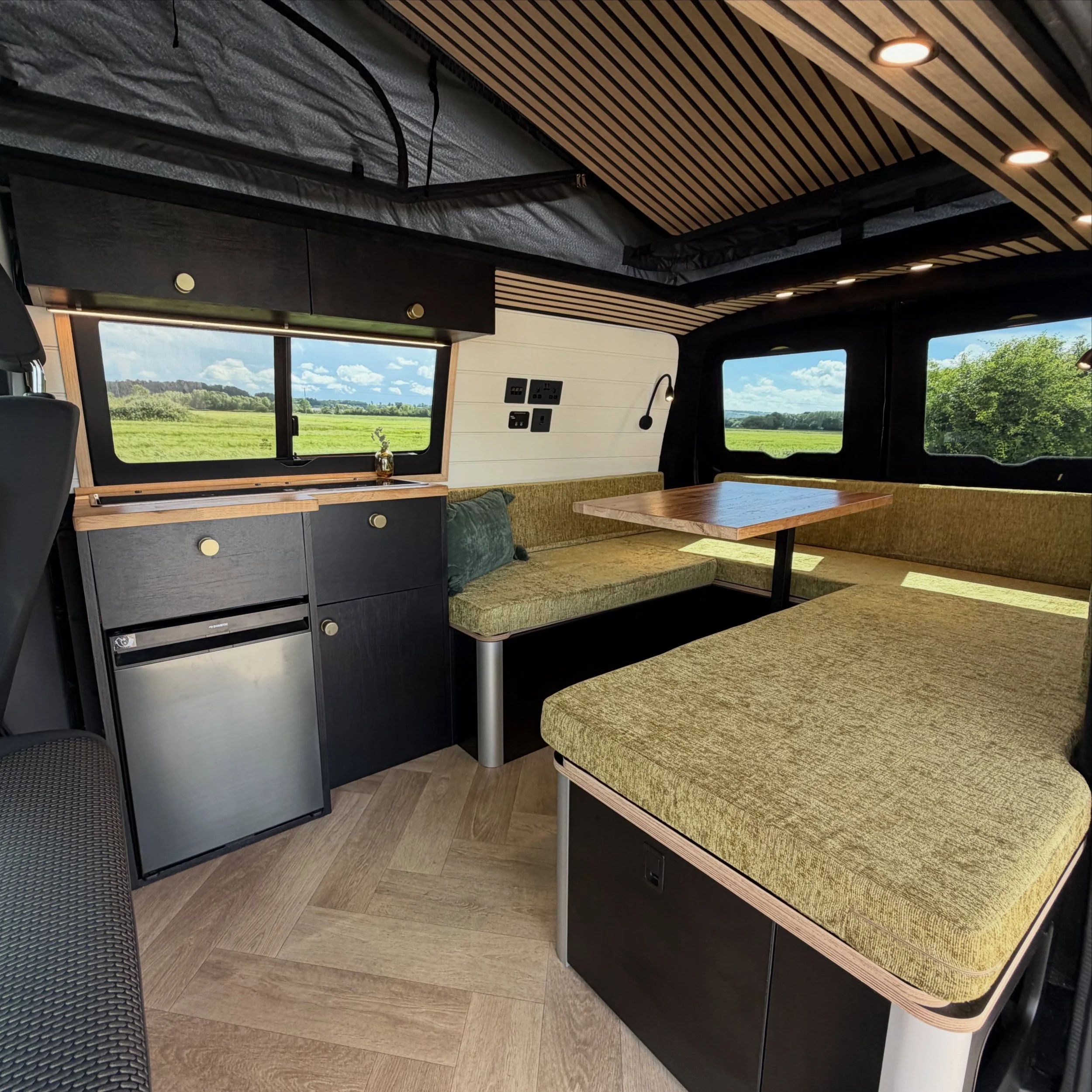 Available now! Juliet is our brand new VW T6.1 conversion featuring a panoramic pop-top, fully off grid capabilities, Fiamma awning, heating and hot water and a beautiful handcrafted style.

The base vehicle also has fantastic spec including A/C, ada