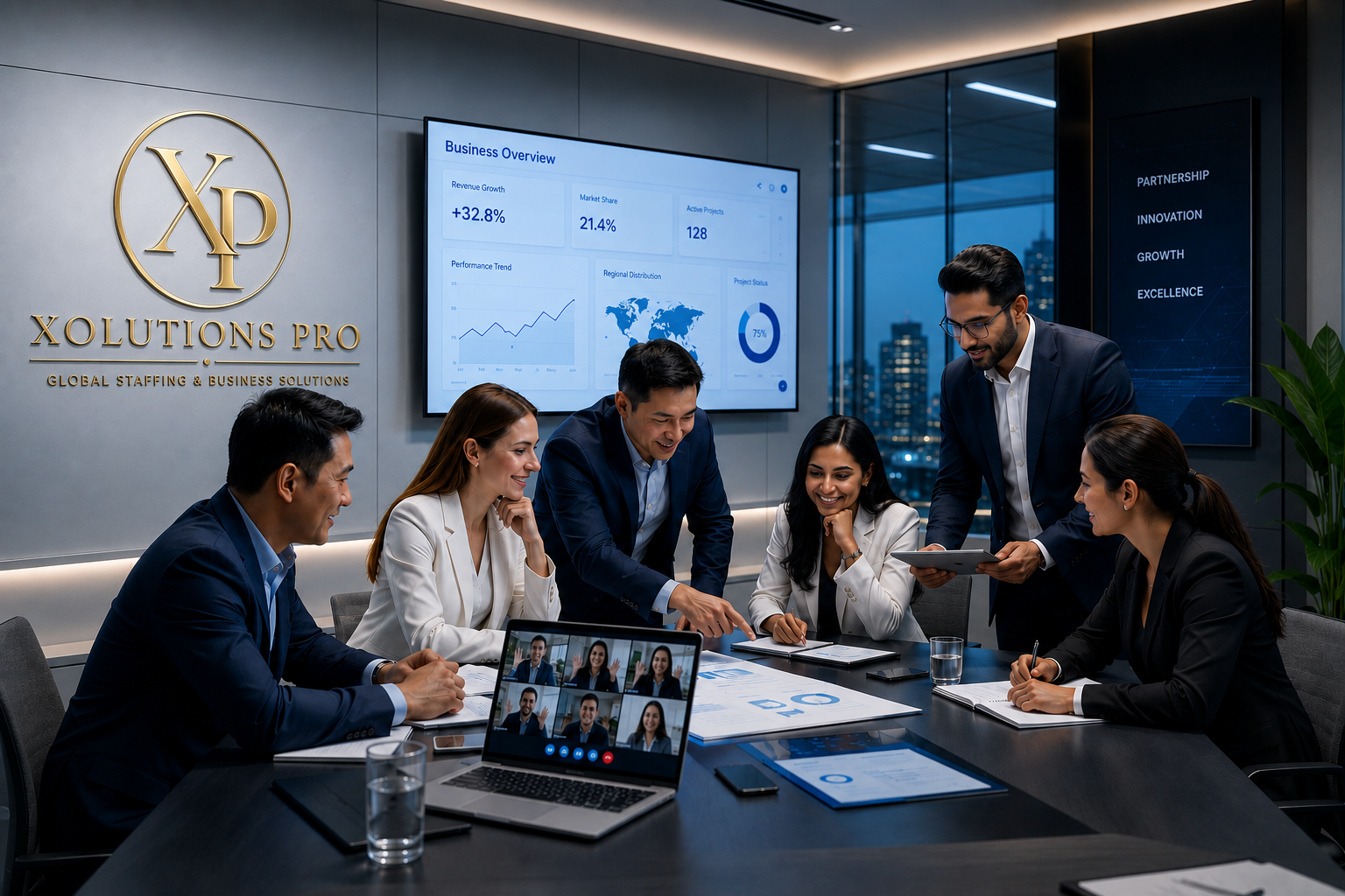 Xolutions-Pro team in a business meeting