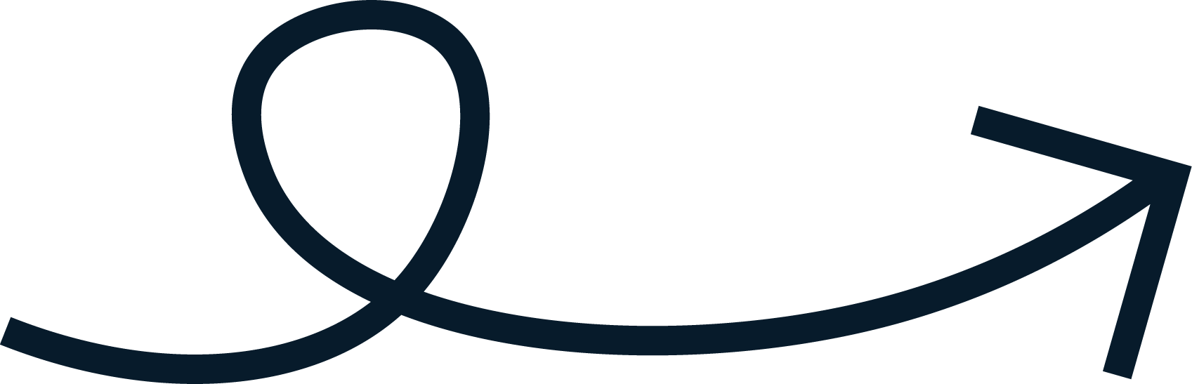 Black arrow symbol with a loop, pointing upward and to the right.