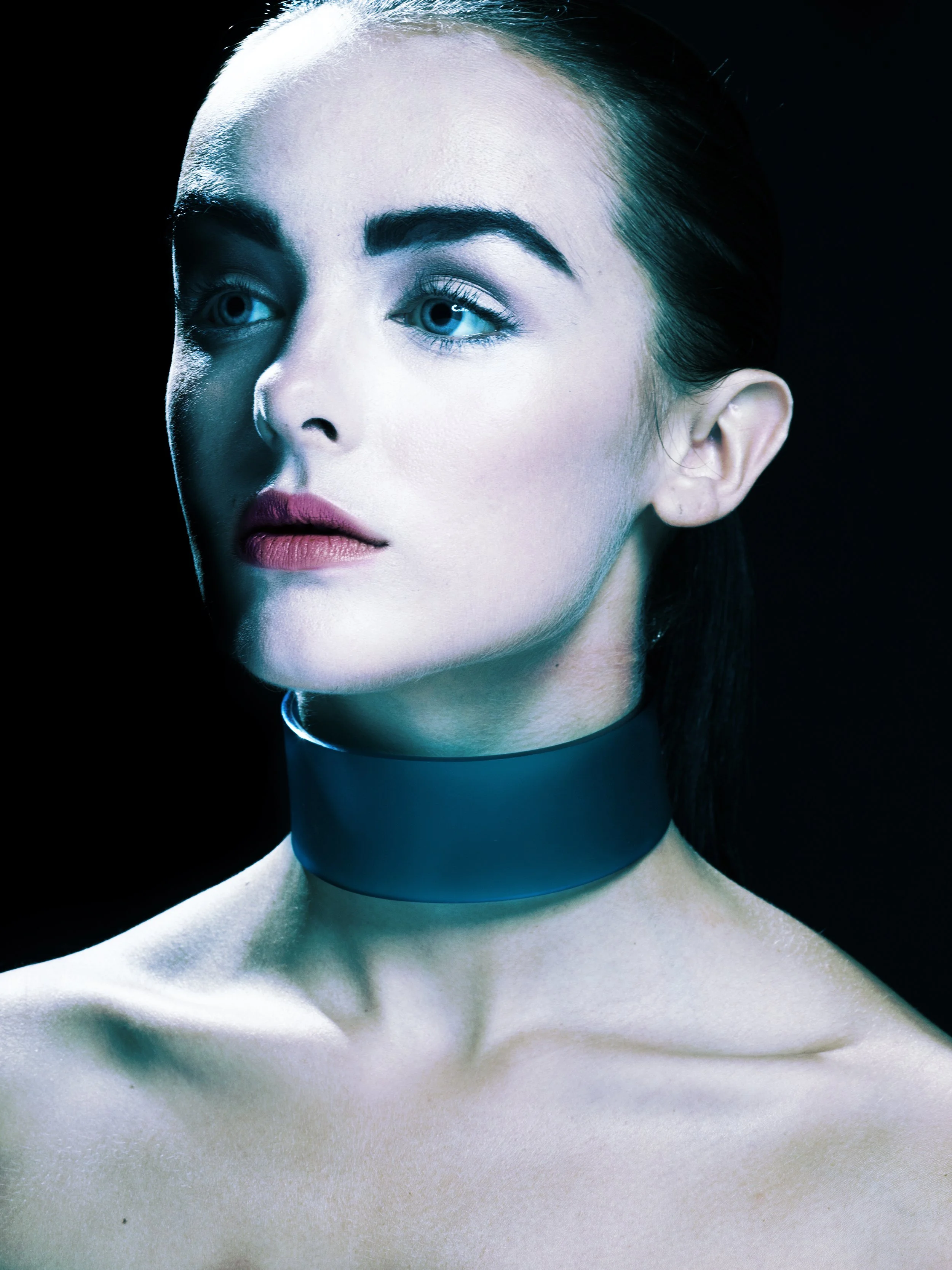 luxury fashion design bespoke leather acrylic accessory neckwear choker necklace