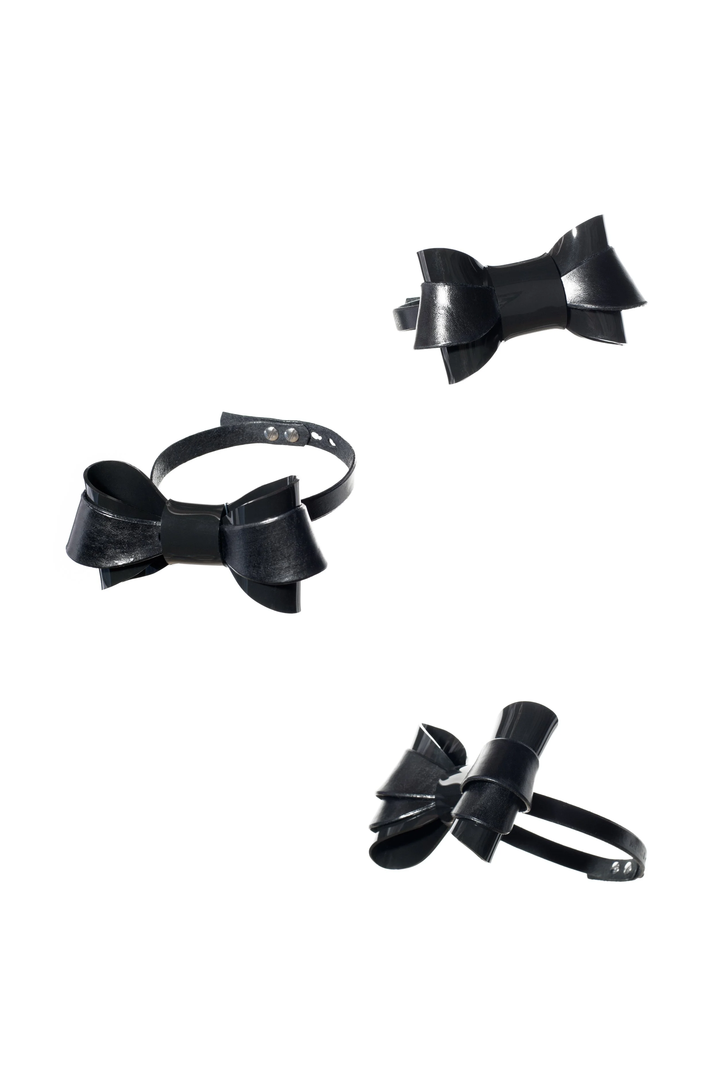 luxury fashion design bespoke leather acrylic accessory neckwear 
