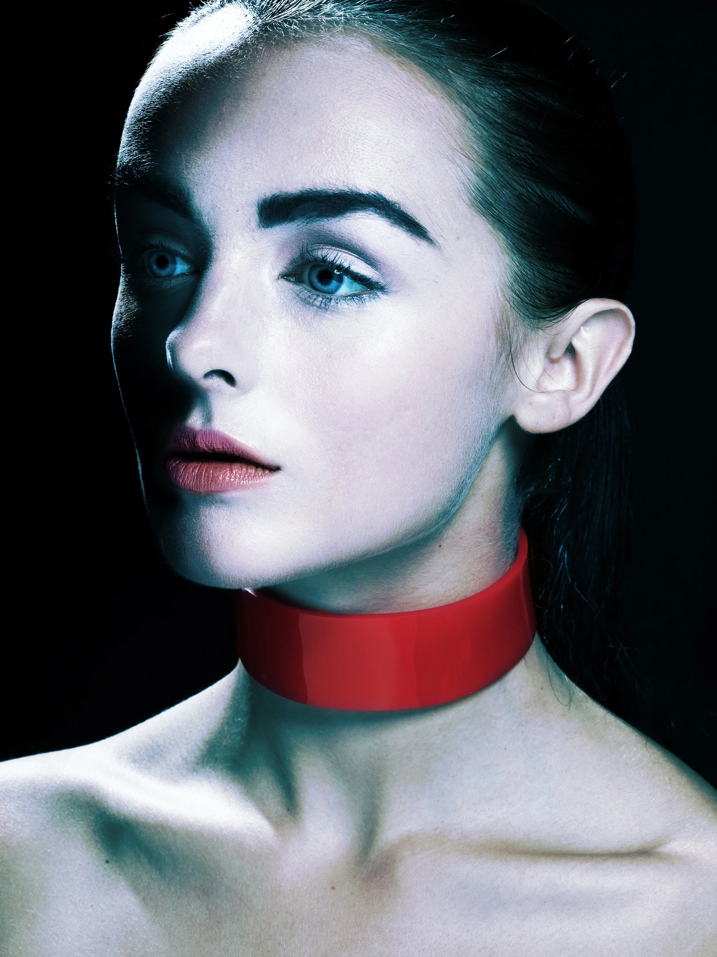 luxury fashion design bespoke leather acrylic accessory neckwear choker necklace