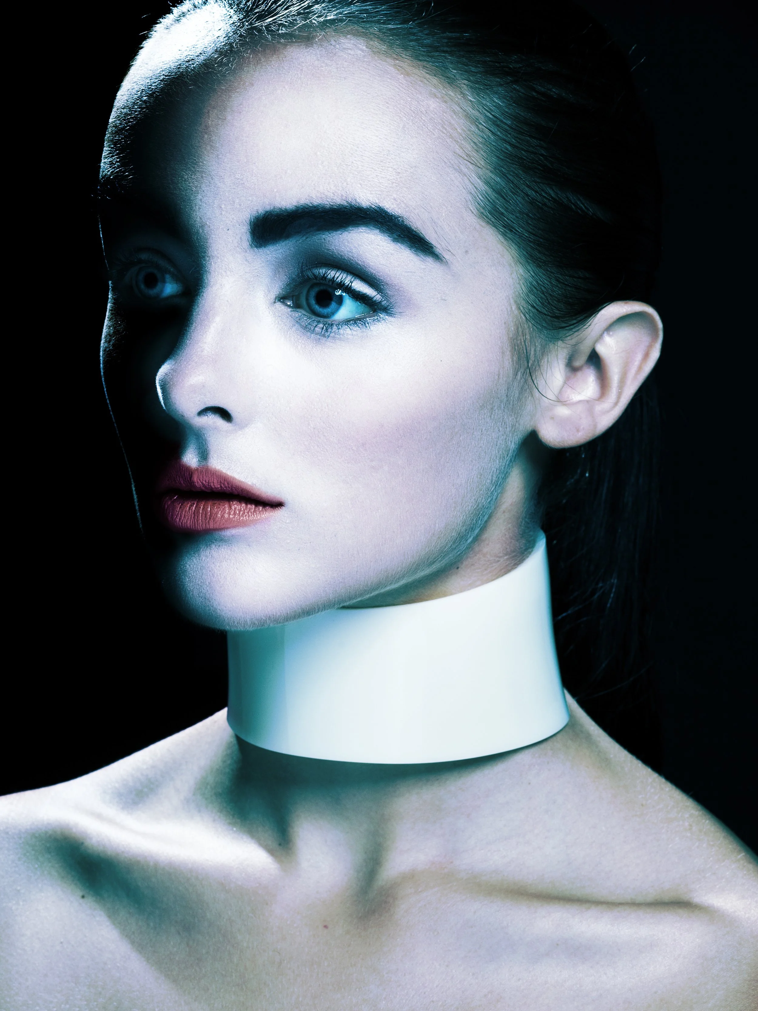 luxury fashion design bespoke leather acrylic accessory neckwear choker necklace