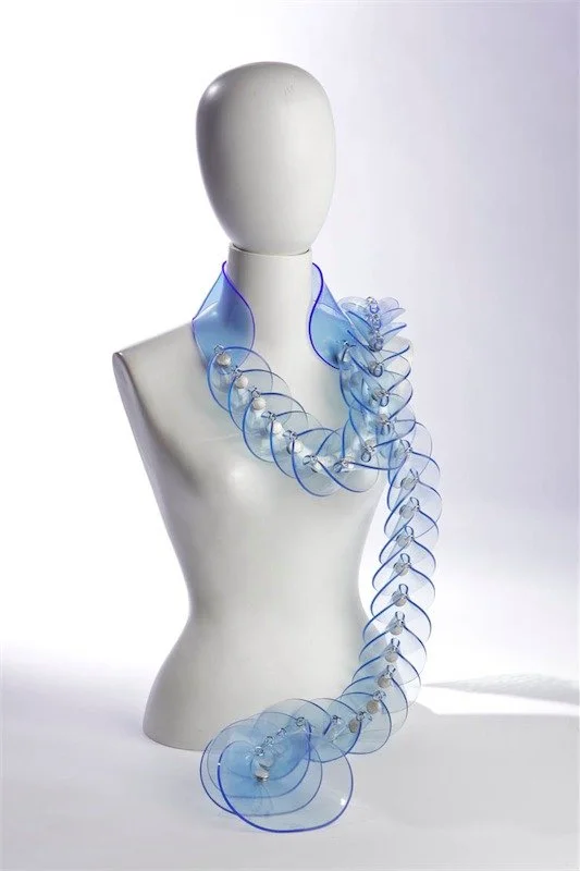 luxury fashion design bespoke leather acrylic accessory neckwear 