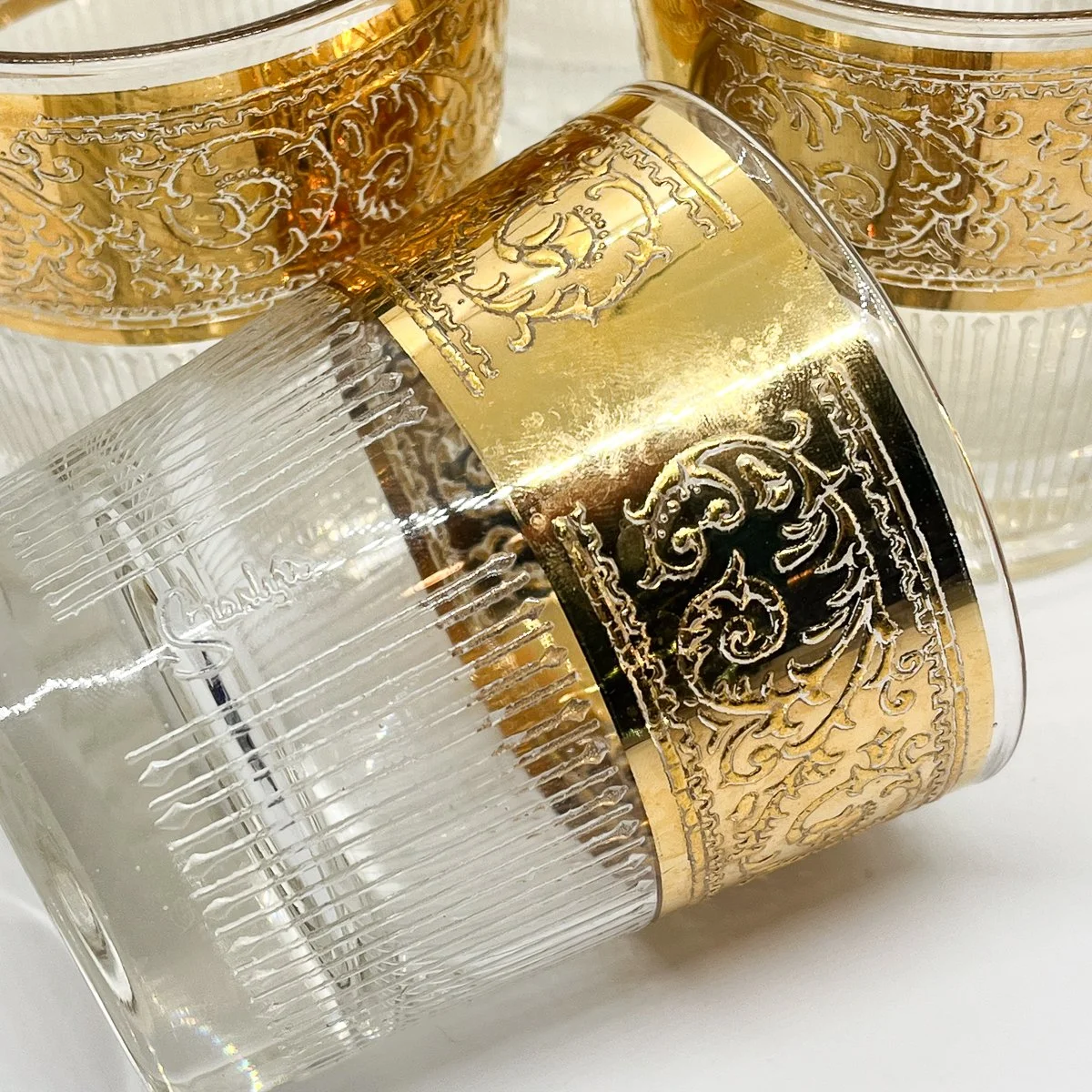 Culver 22k Gold Starlyte Rocks Glasses, Set of 6 (Signed)
