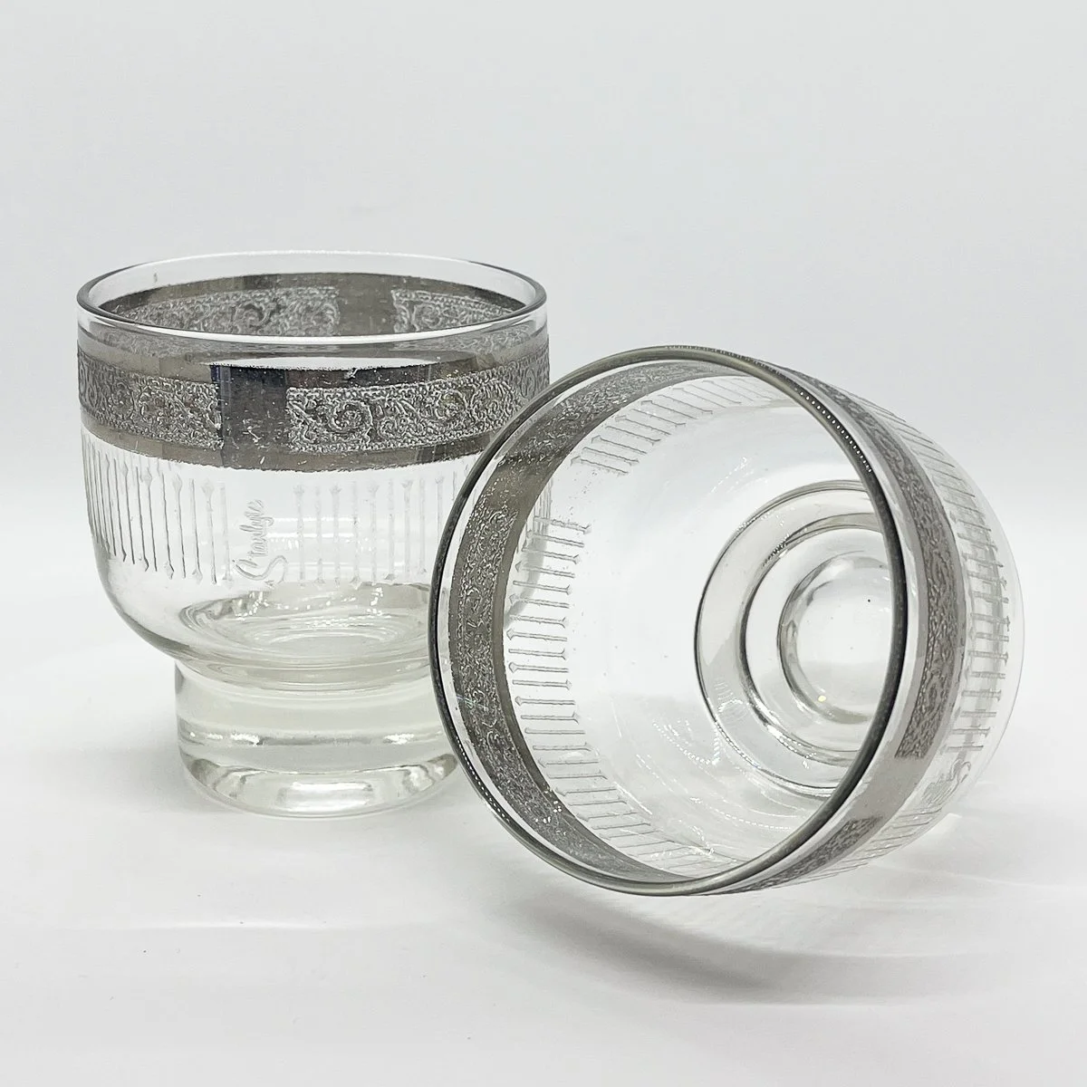 Culver Starlyte Silver Overlay Double Old Fashioned Glasses, Set of 2