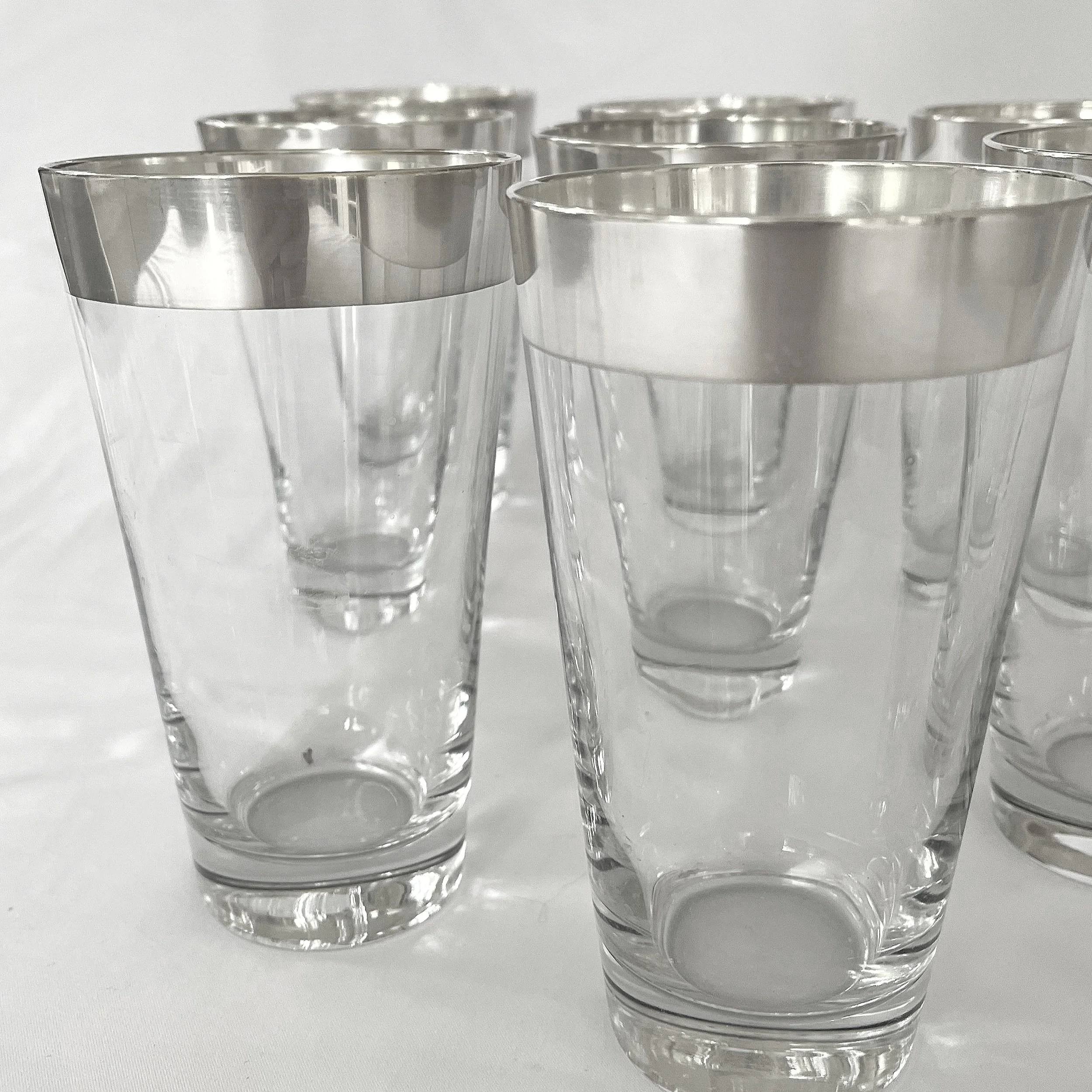 Dorothy Thorpe Sterling Silver Banded Cocktail Glasses, Set of 6