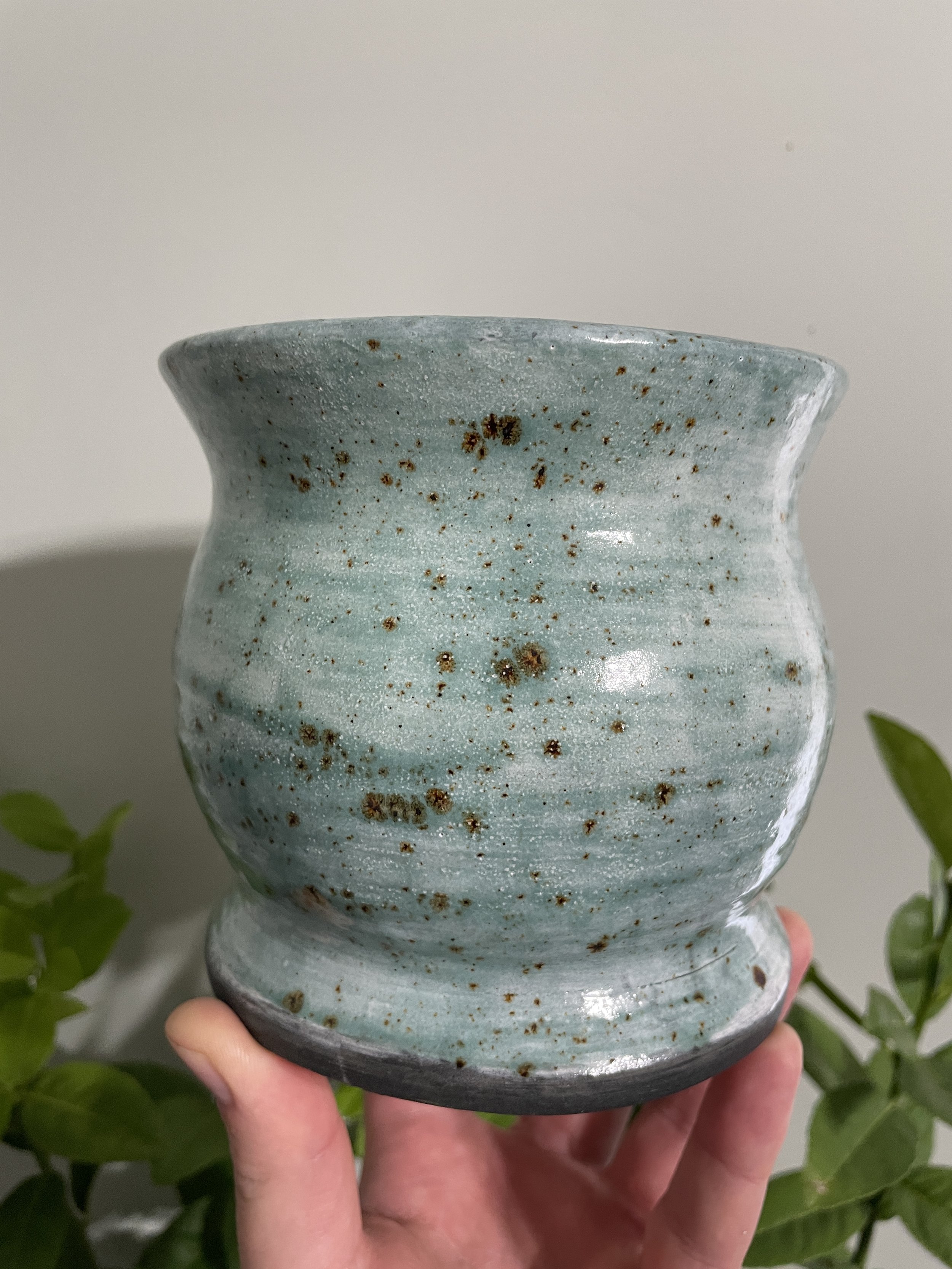 Light Blue Speckle Vase - Medium