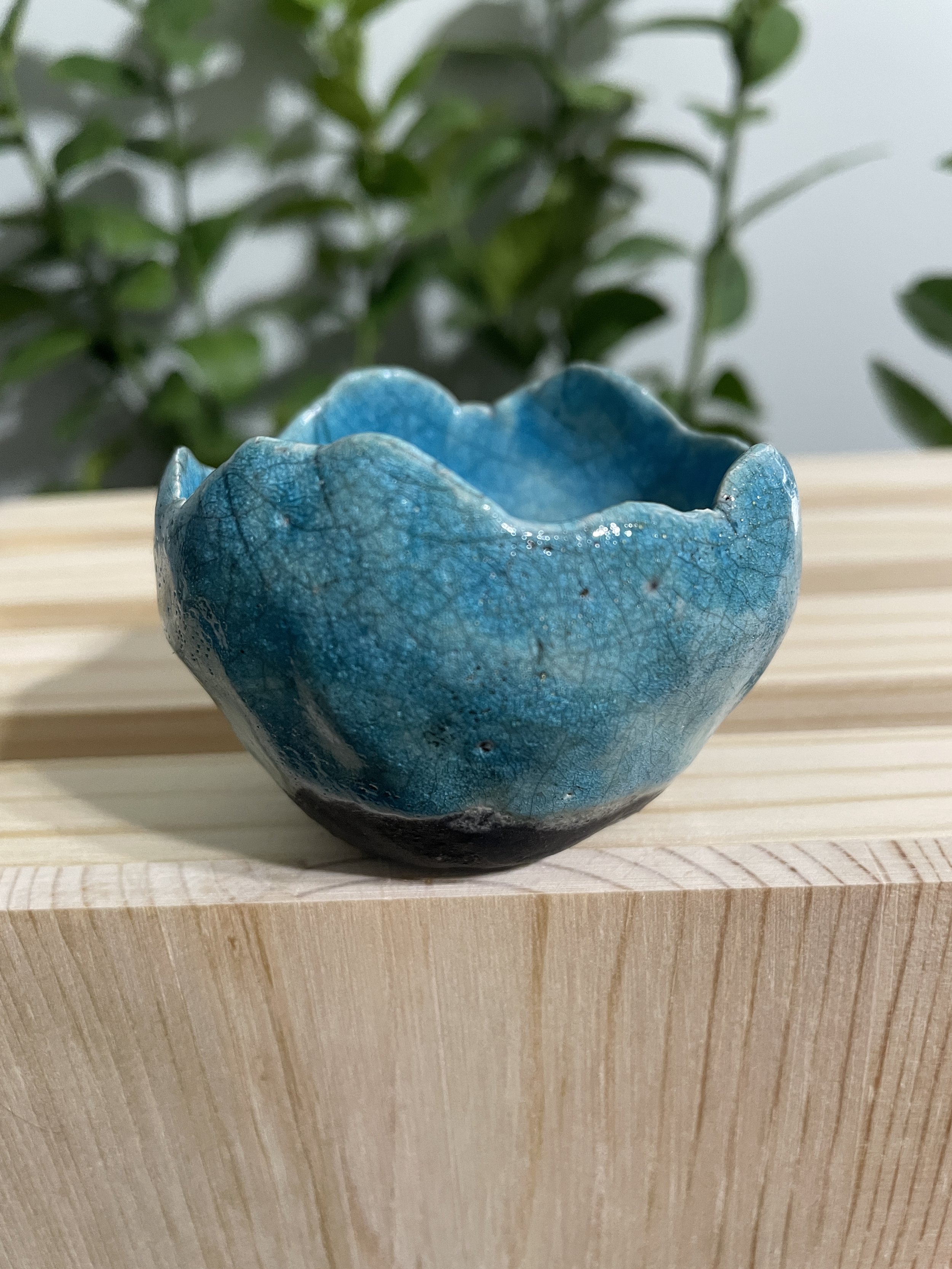 Turquoise Raku "Dragon Egg" Vase - Small