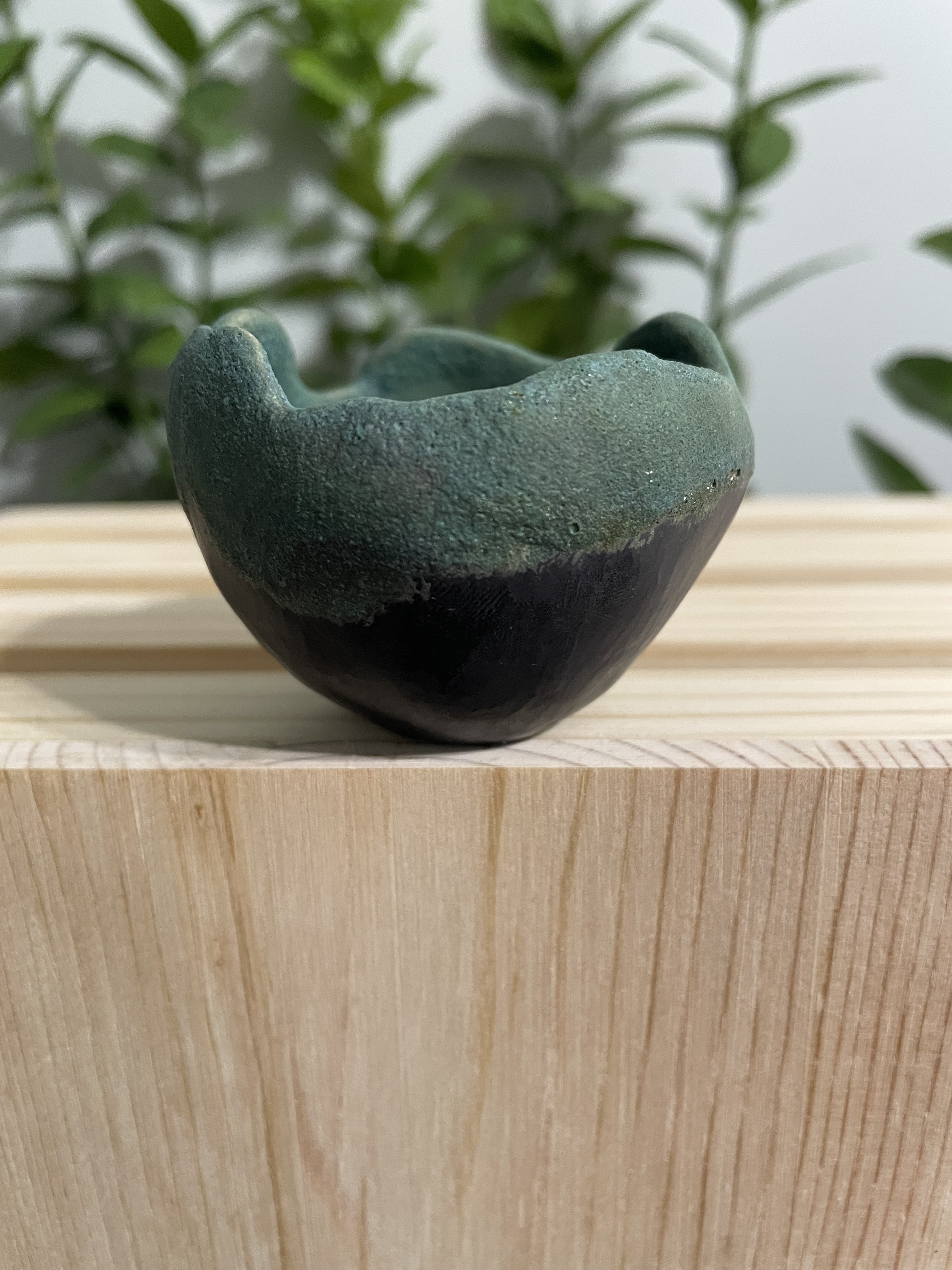 Green Raku "Dragon Egg" Vase - Small