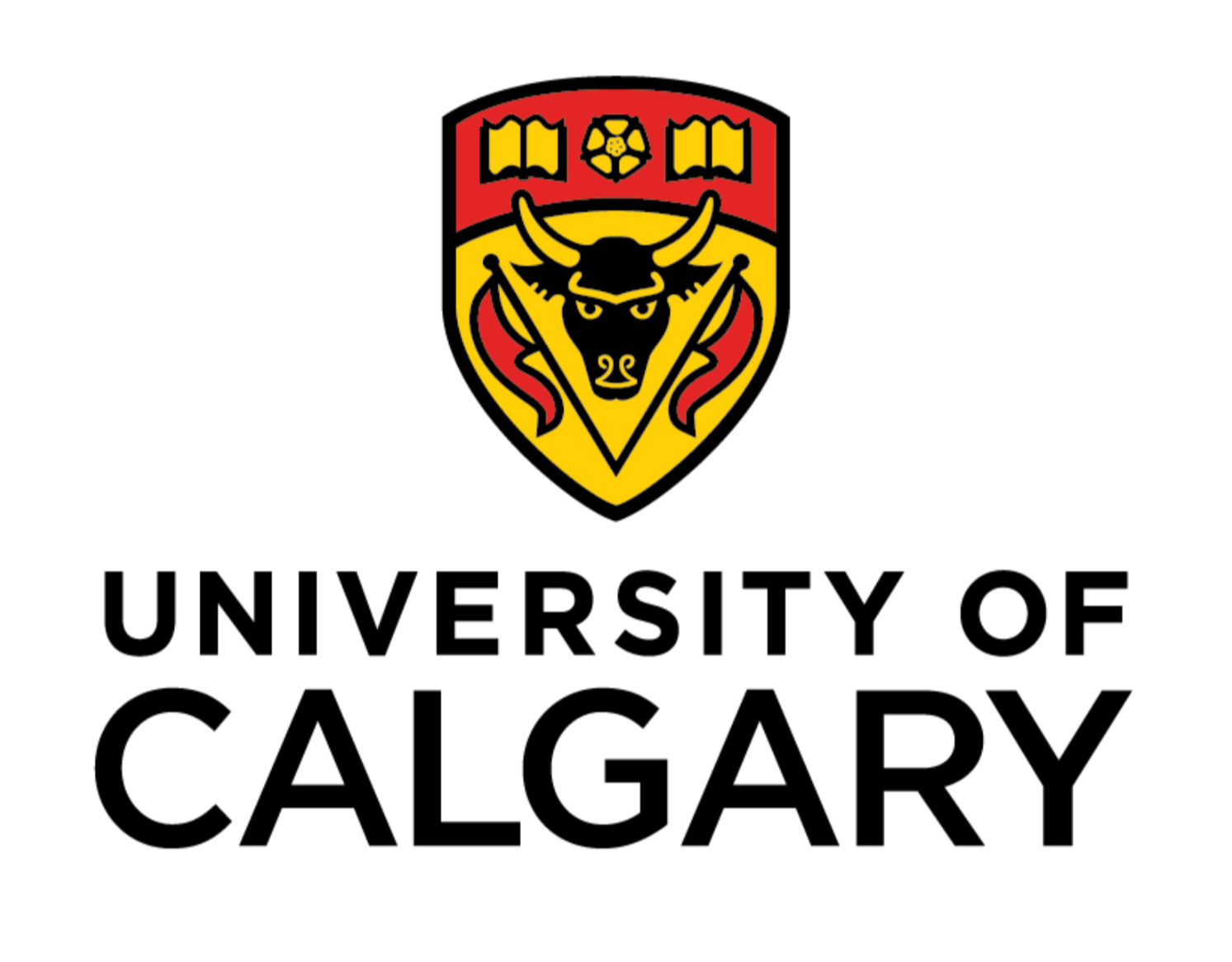 The emblem of the University of Calgary featuring a stylized yellow and black horse head with a crest above it, and the text "University of Calgary" below.