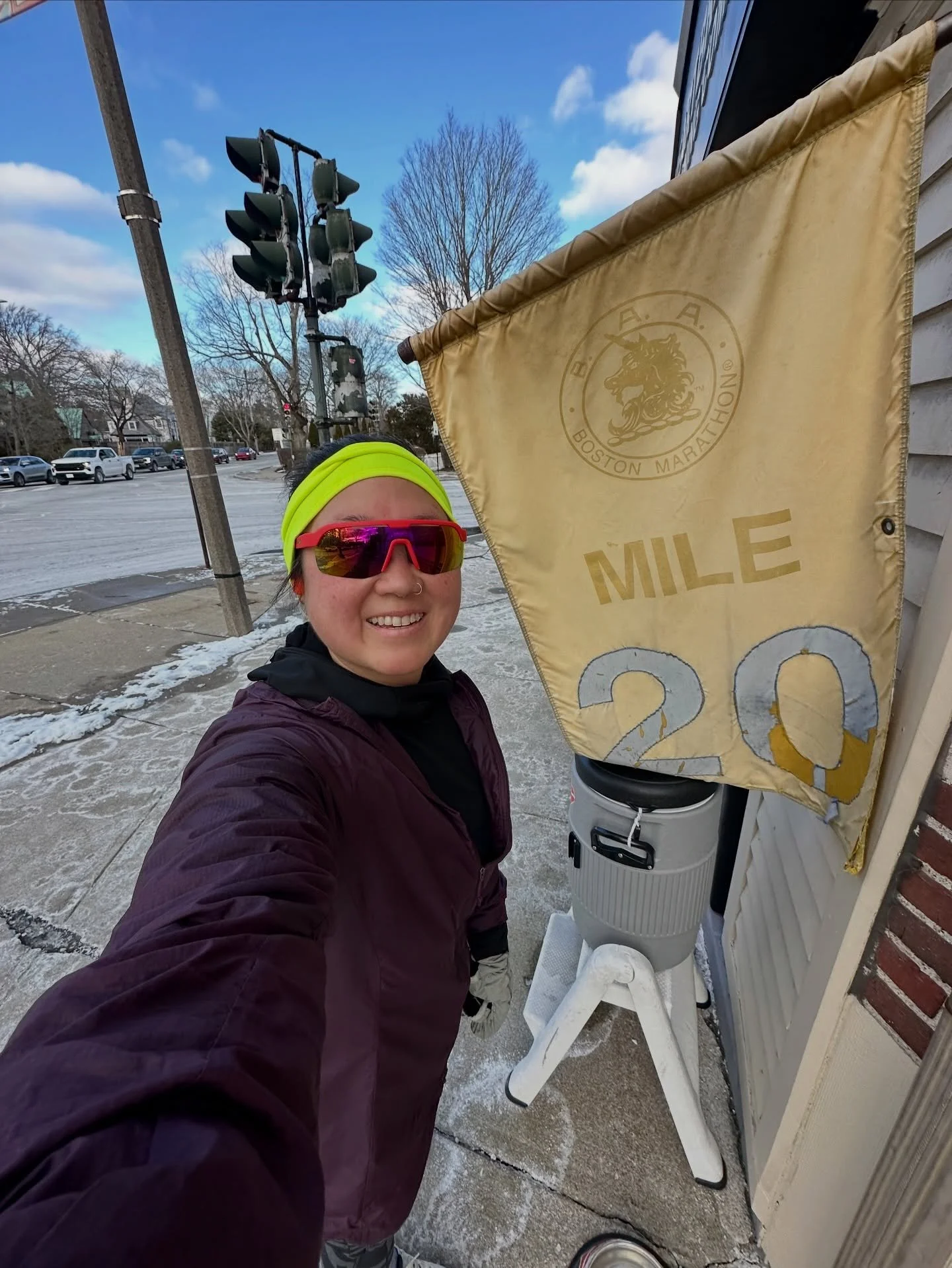 First long run on the Boston Marathon course! This got me hyyyped. 💙💛🦄 @heartbreak.bos @bostonmarathon