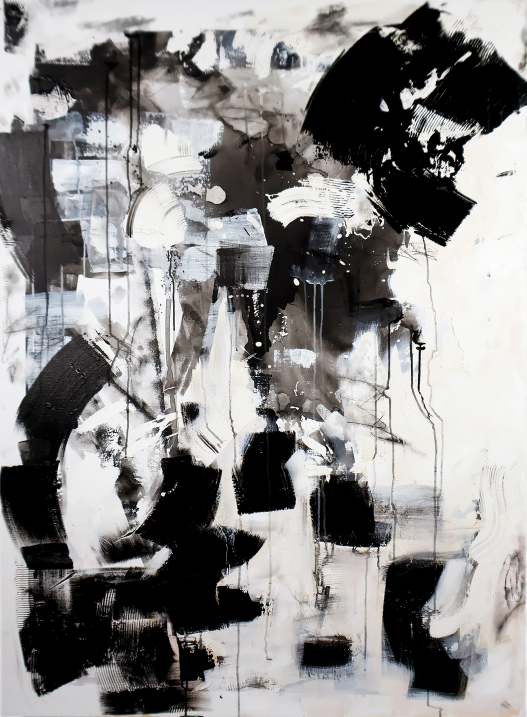 Large abstract painting, 2021, mixed media on canvas - 160x110 cm (sold)