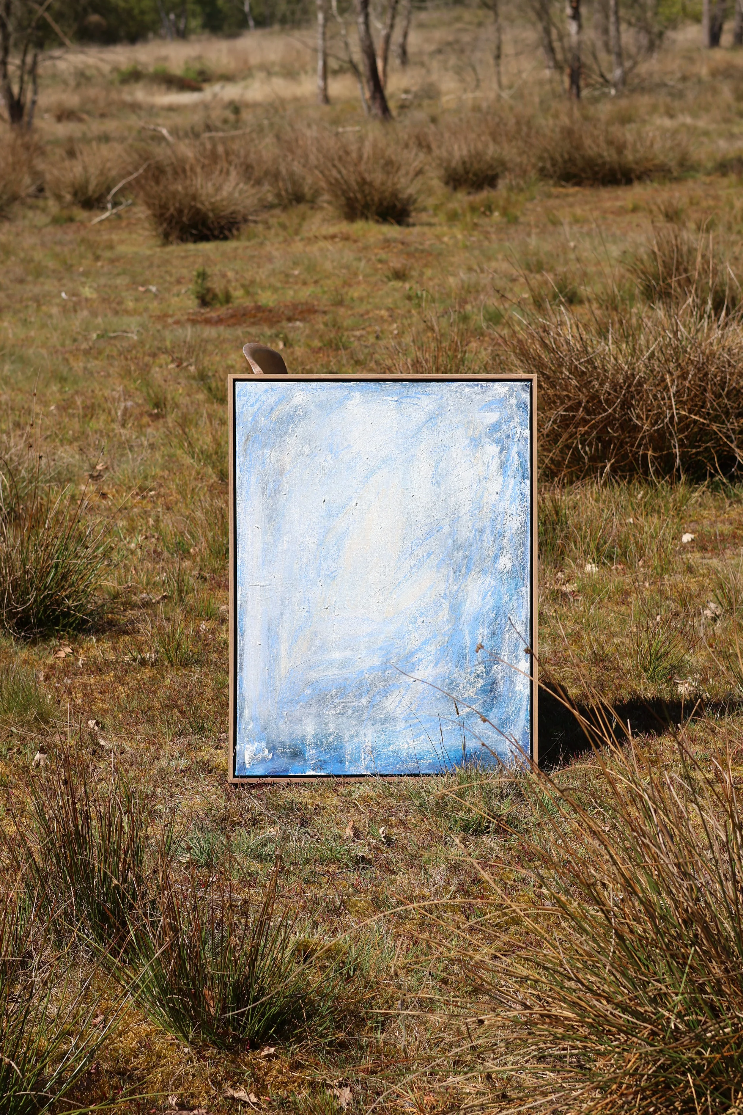 Soft horizon, 2026, acryl and oil stick on canvas - 63x83 cm
