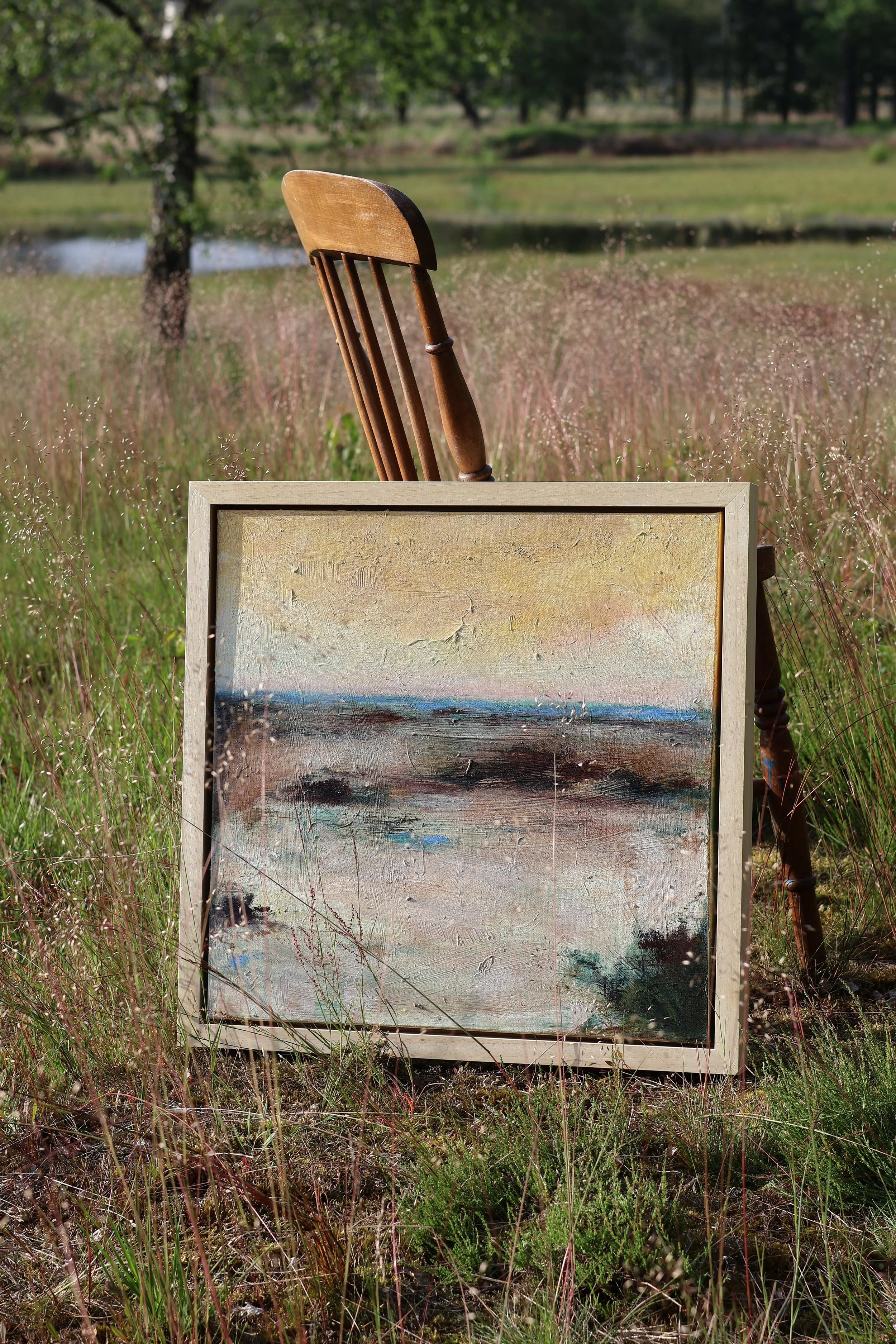 Whisper of the Landscape, 2026, acrylic and oil stick on canvas - 50x50 cm