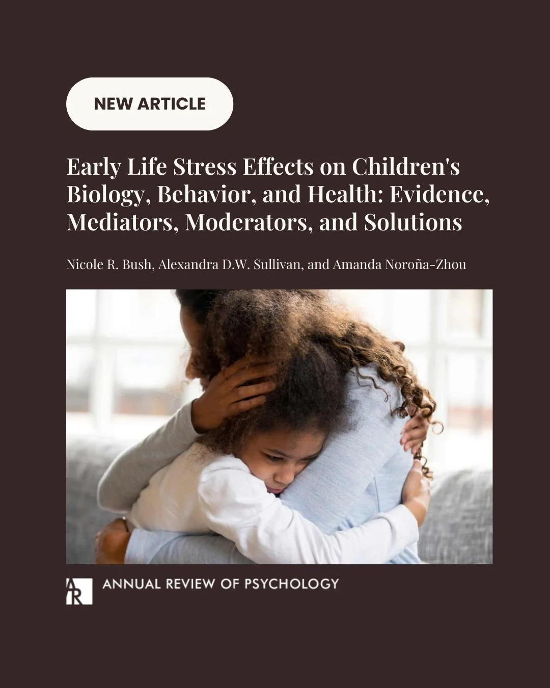 A comprehensive review in the Annual Review of Psychology pulls evidence over SEVEN decades together in a way that moves this field forward and underscores that early stress doesn&rsquo;t just affect one part of a child&rsquo;s health in insolation -