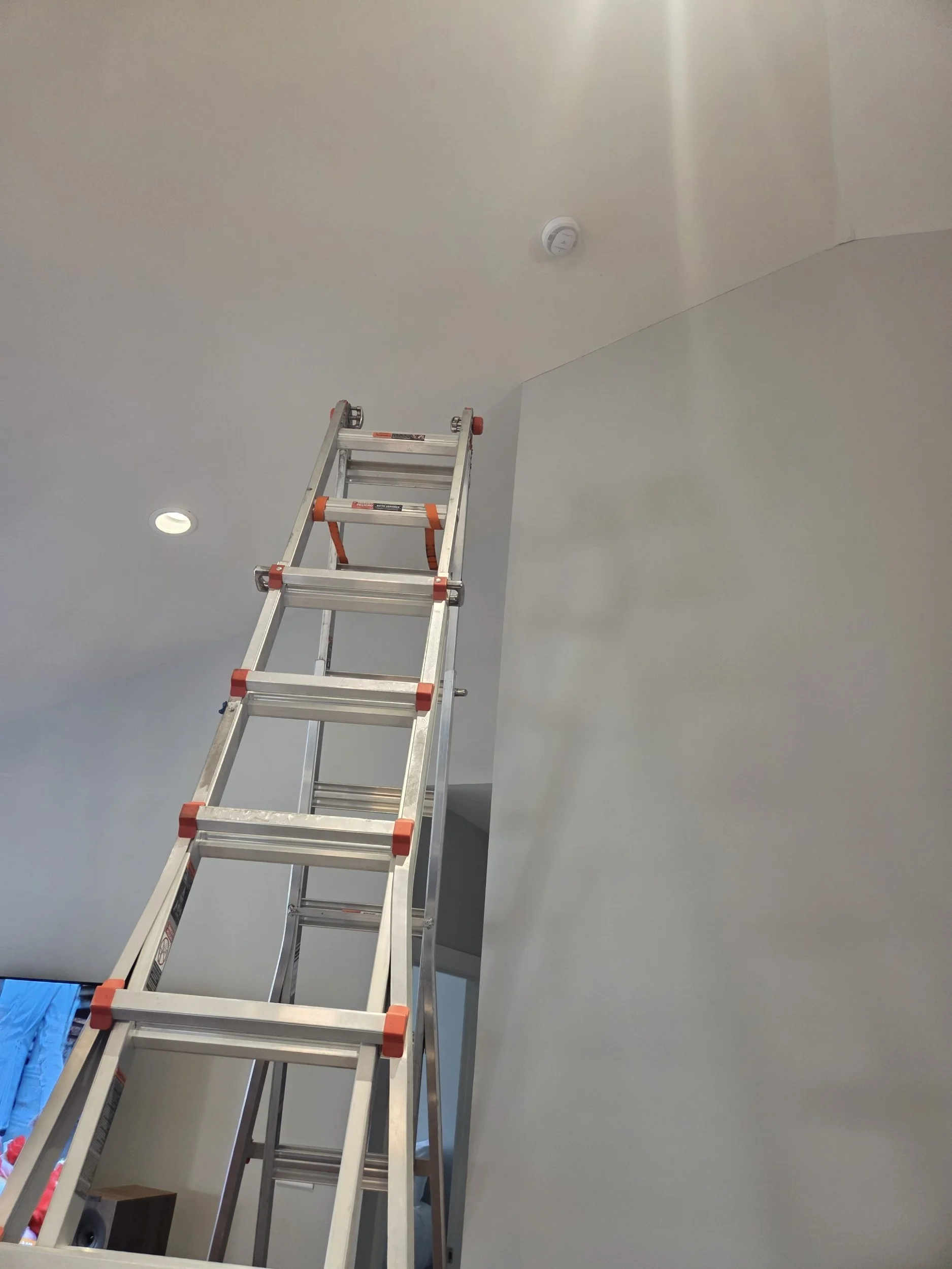 Ladue Mo high lceiing alarm installation in a home