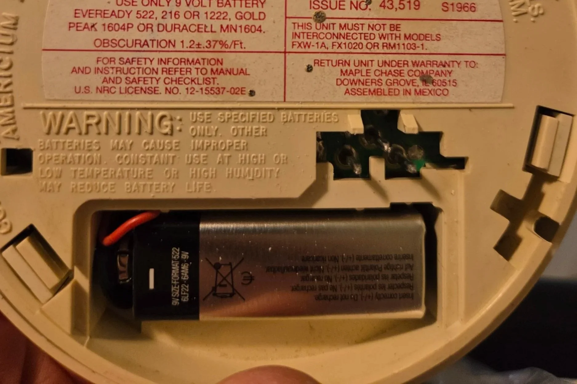 Smoke Detector Battery Replacement Service