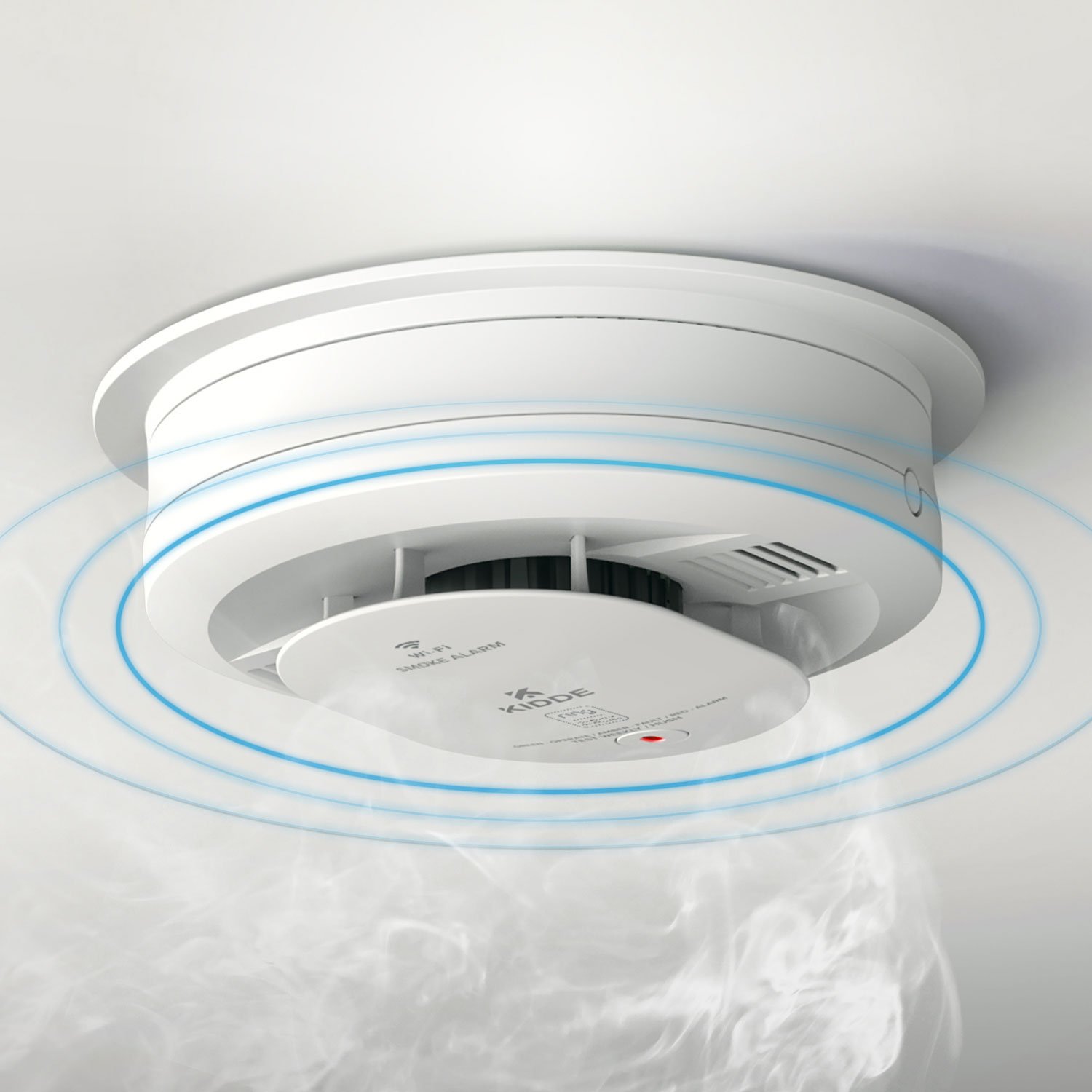 Wireless smoke detector system in a home.